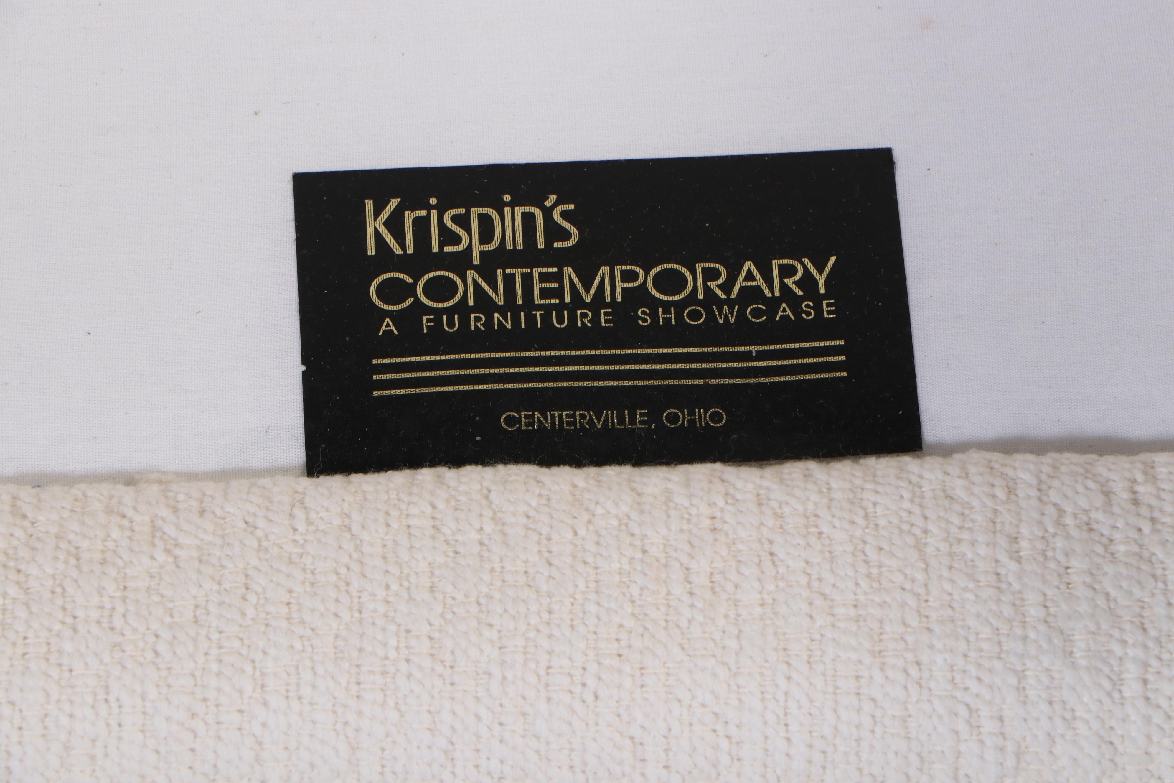 Krispin's Three-Piece Sectional Sofa in Cream Textured Fabric Upholstery