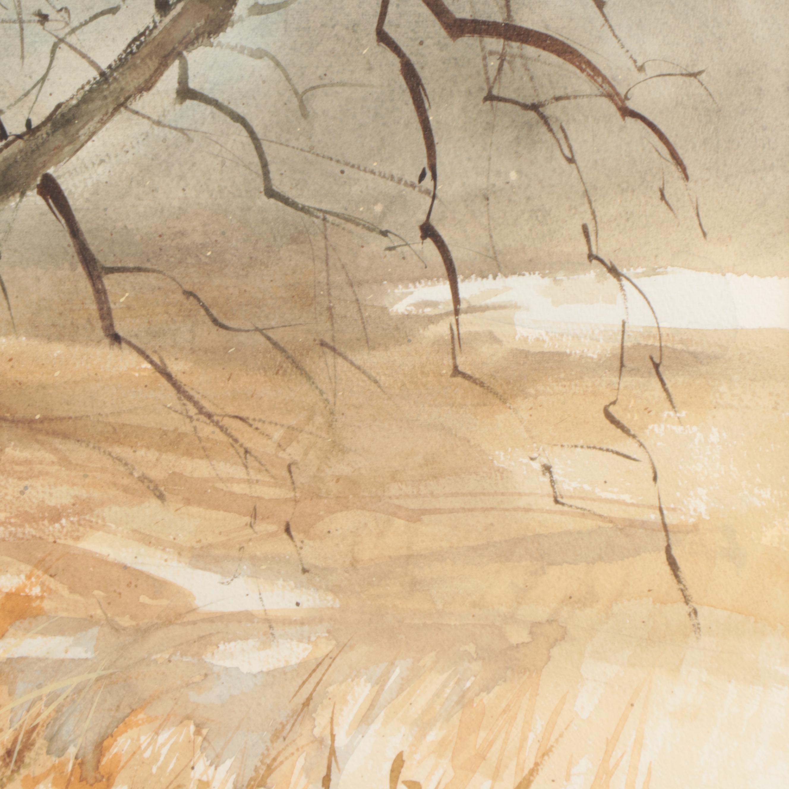 Fritz Hoffman Landscape Watercolor Painting