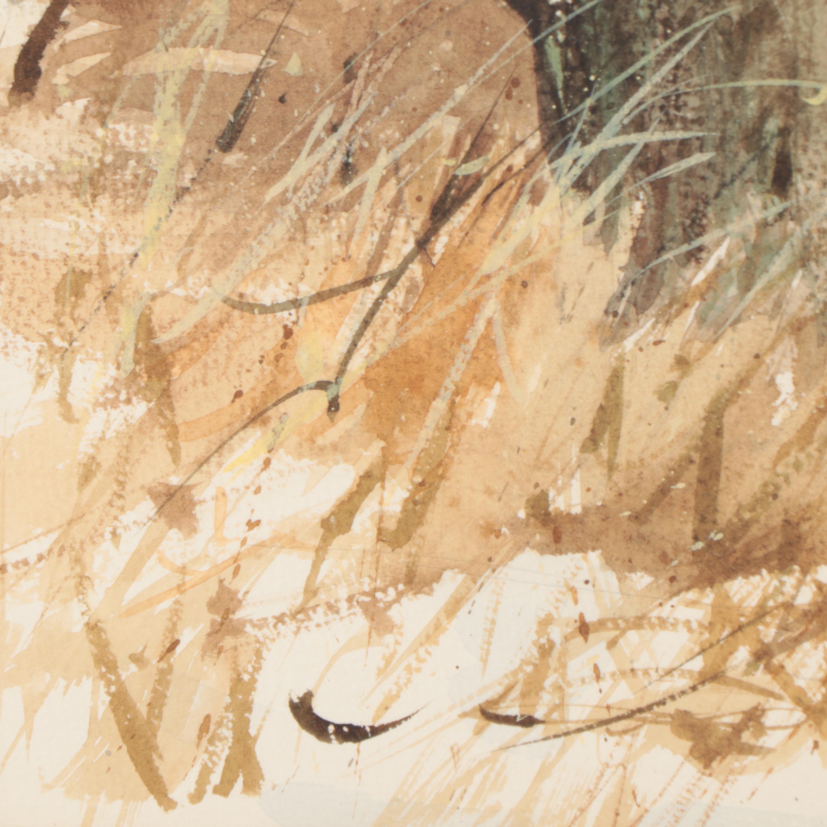 Fritz Hoffman Landscape Watercolor Painting