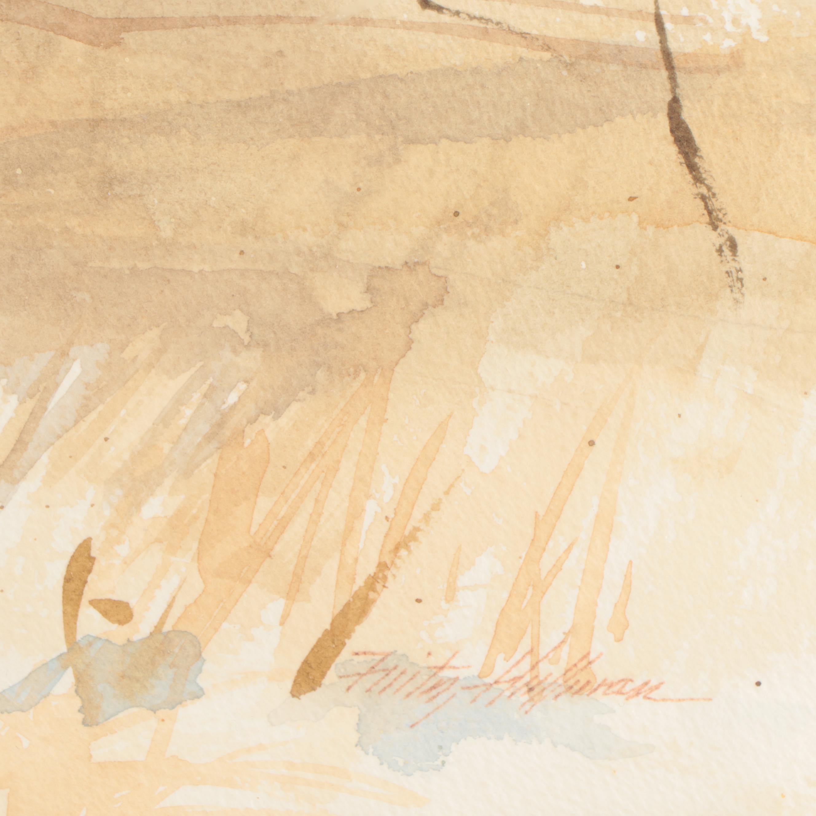 Fritz Hoffman Landscape Watercolor Painting