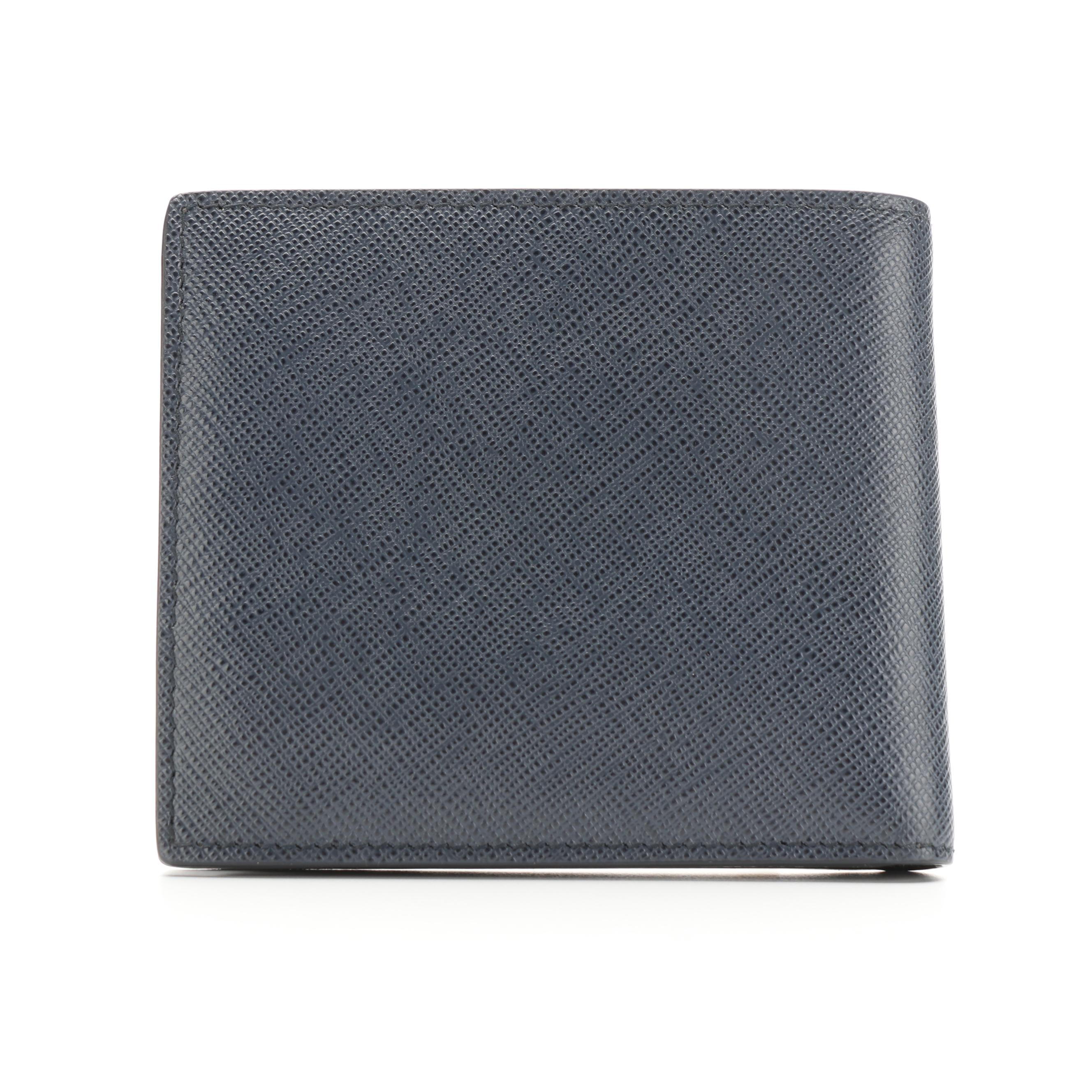 Prada Bifold Wallet in Bicolor Saffiano Leather with Box