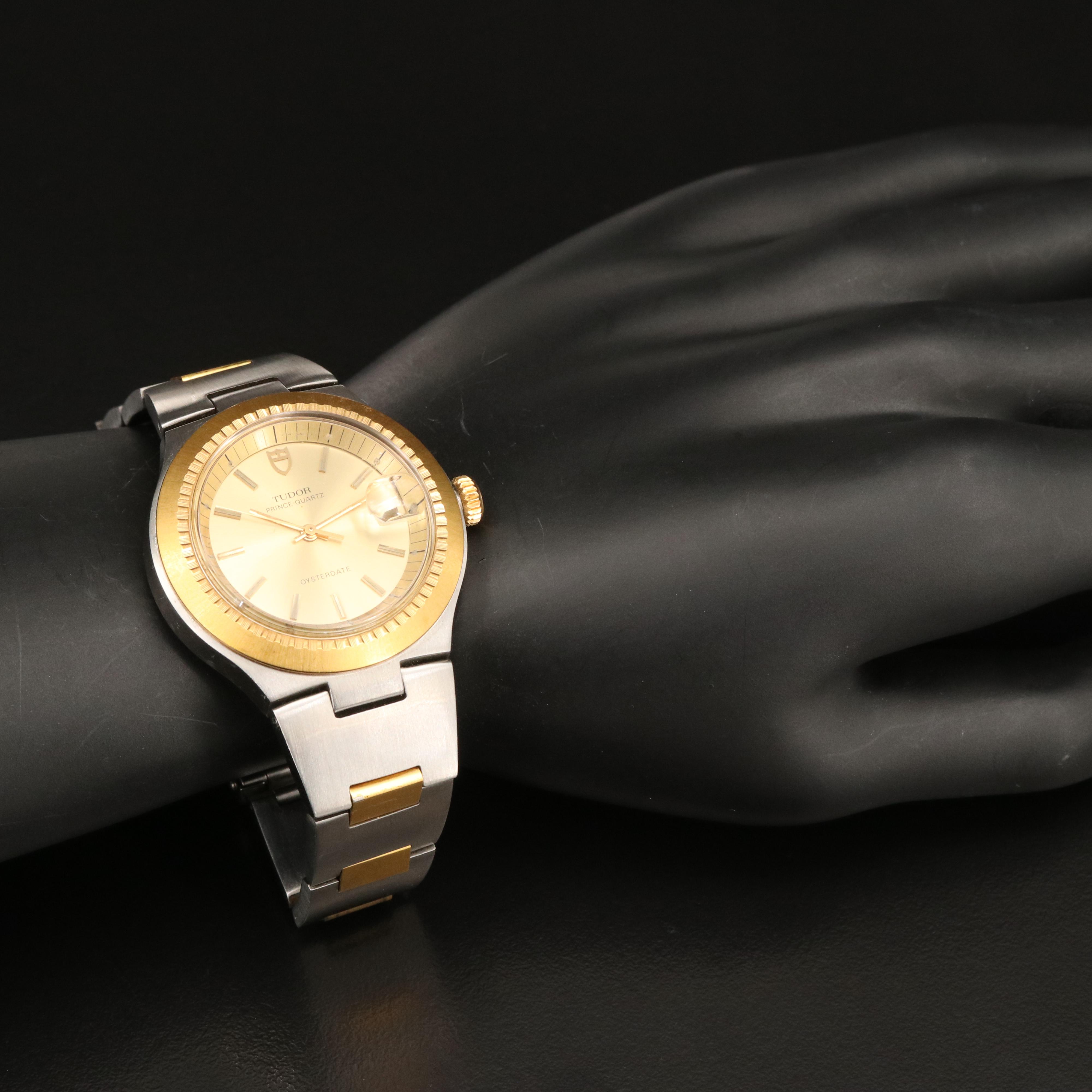 18K and Stainless Steel Tudor Prince-Quartz Oysterdate Watch