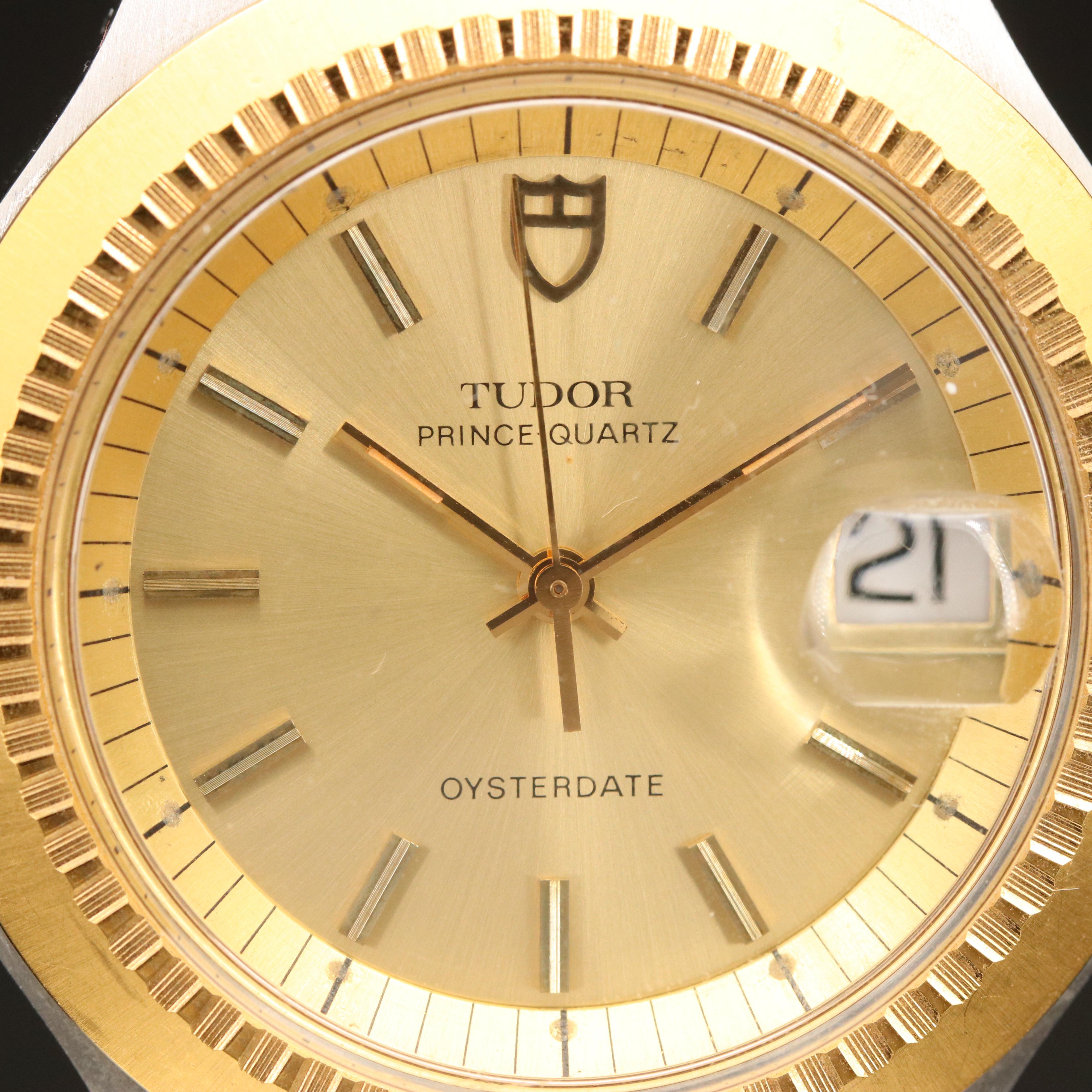 18K and Stainless Steel Tudor Prince-Quartz Oysterdate Watch