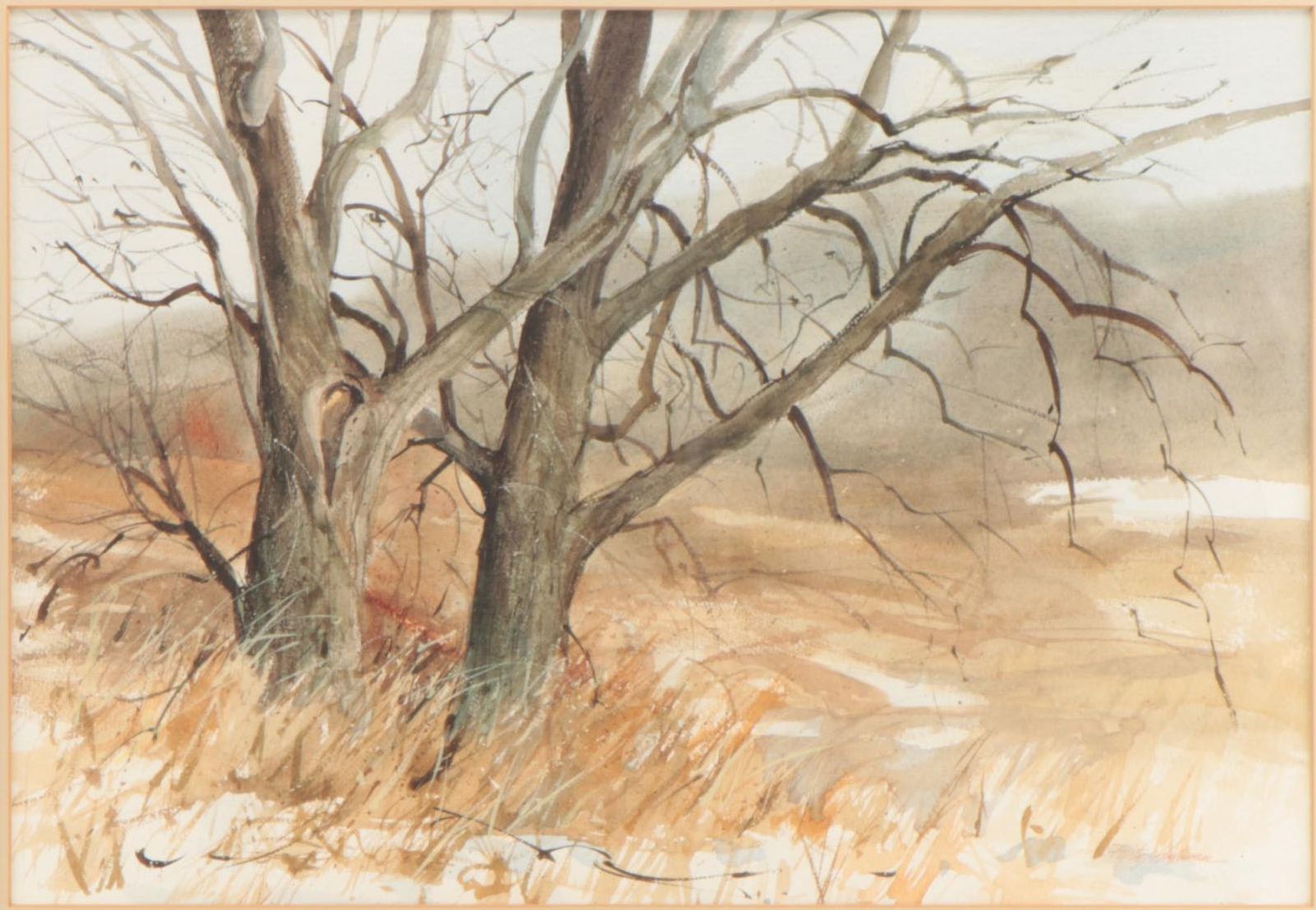 Fritz Hoffman Landscape Watercolor Painting