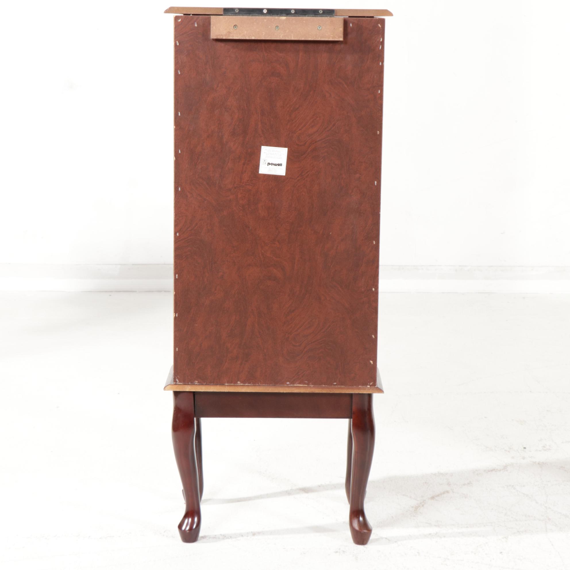 Powell Queen Anne Style Wooden Jewelry Armoire, 20th Century