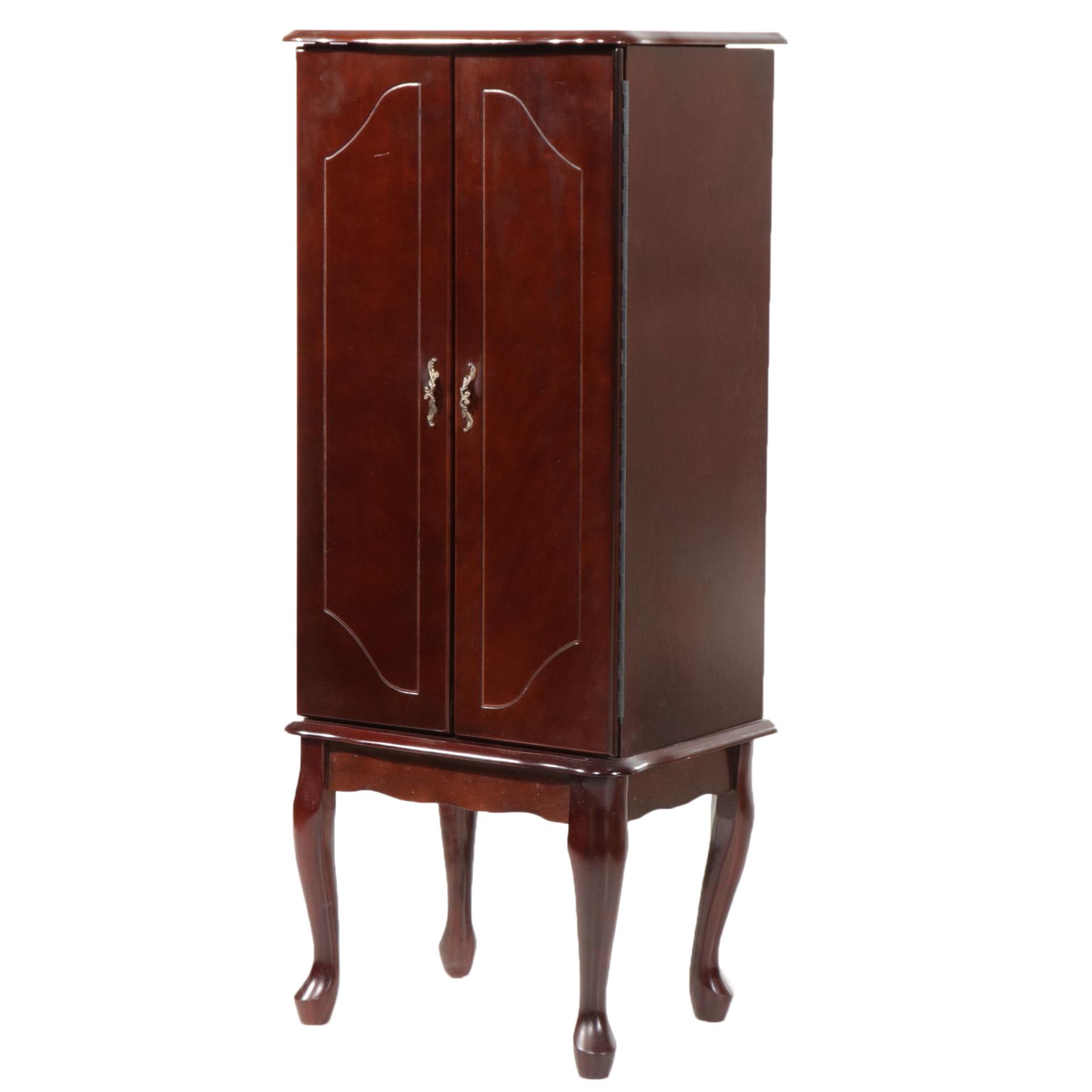 Powell Queen Anne Style Wooden Jewelry Armoire, 20th Century