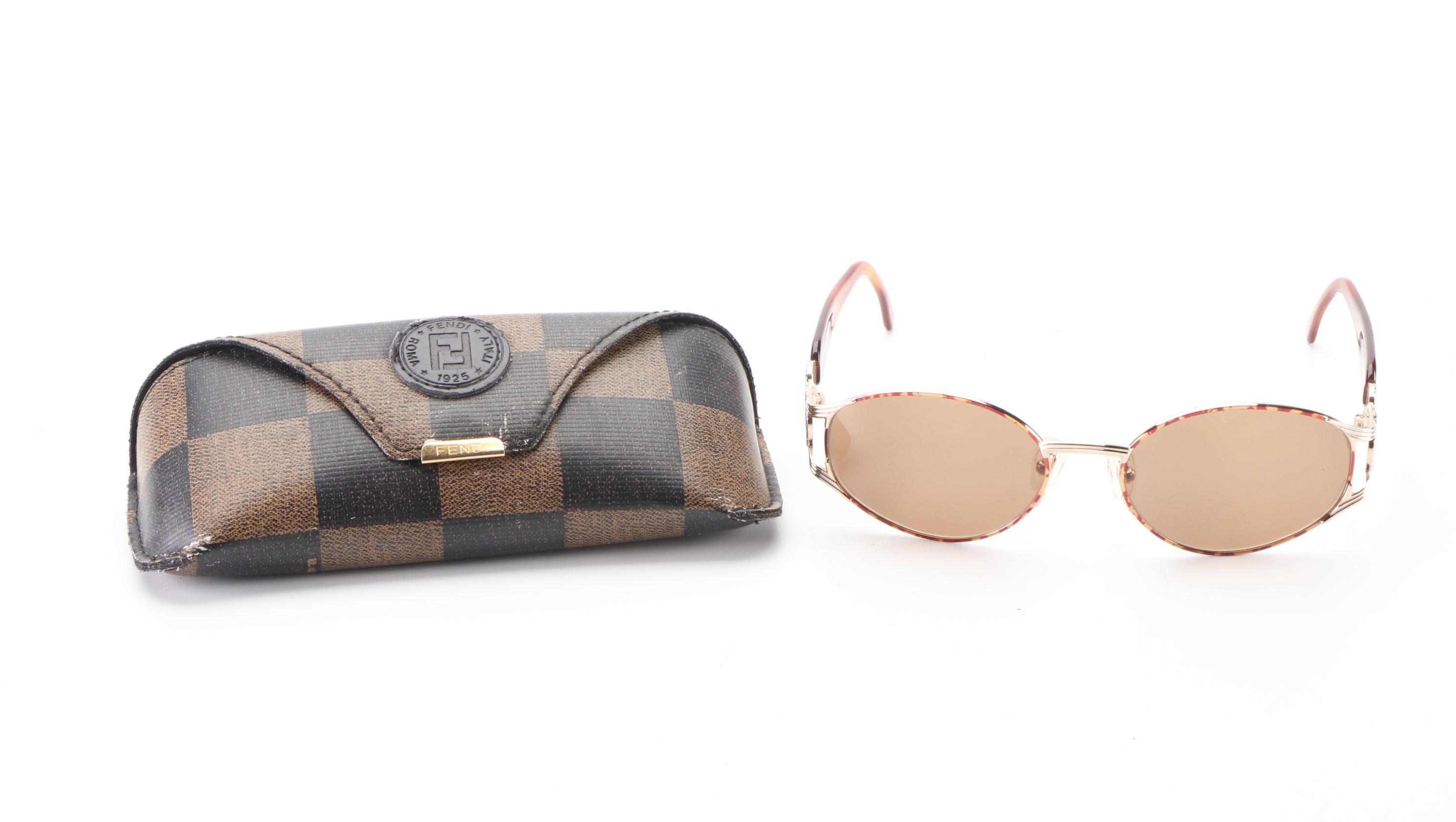 Fendi FS119 Oval Sunglasses in Tortoise with Case