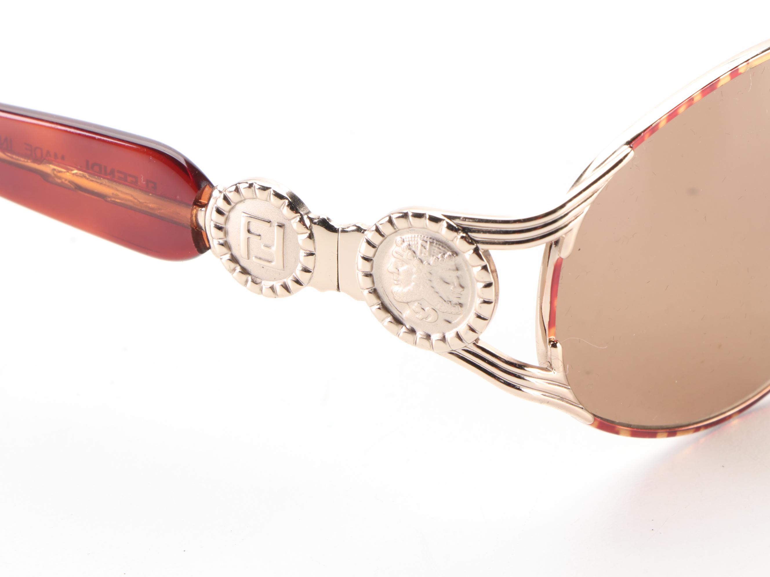 Fendi FS119 Oval Sunglasses in Tortoise with Case