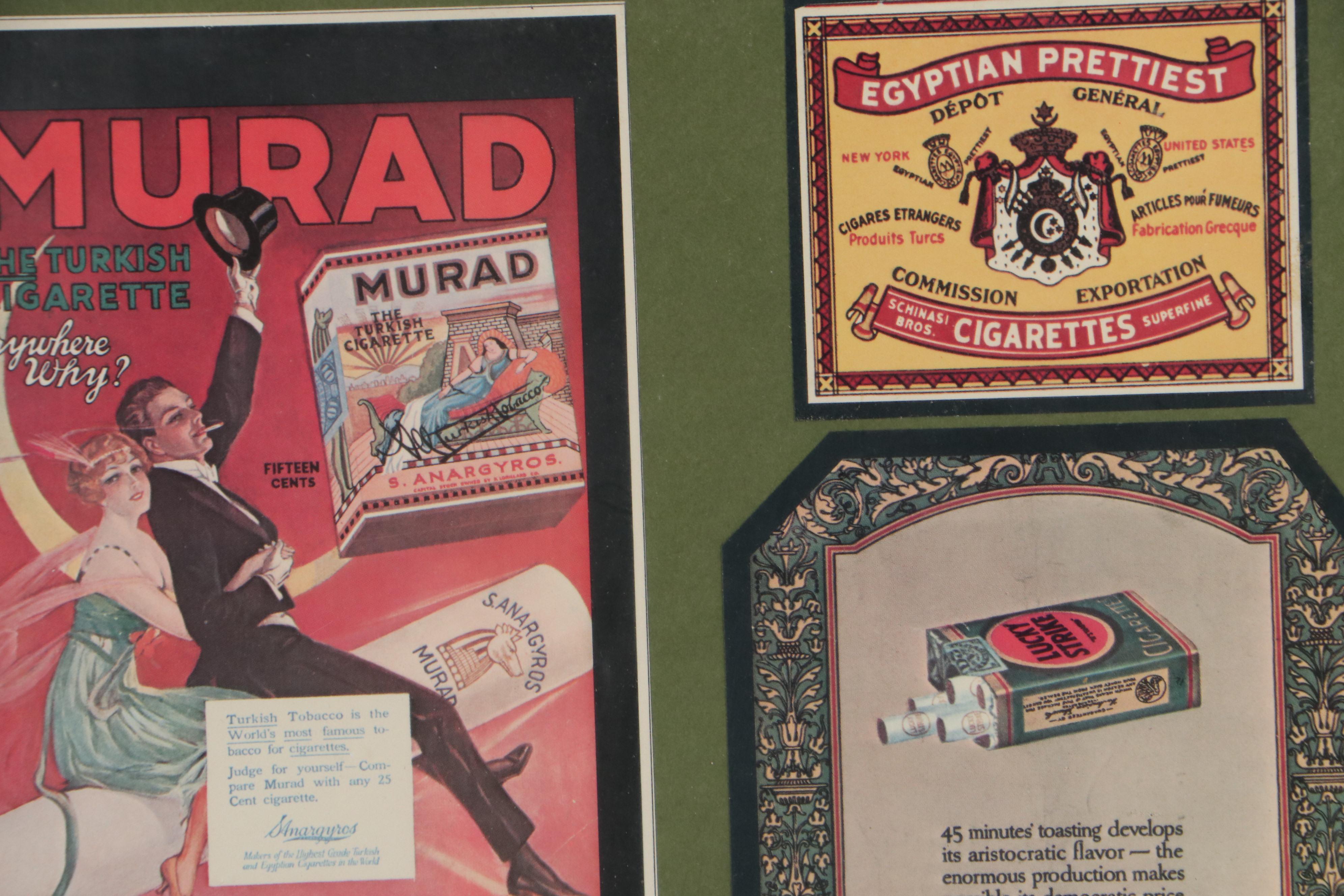 Offset Lithograph Collage of Cigarette Memorabilia