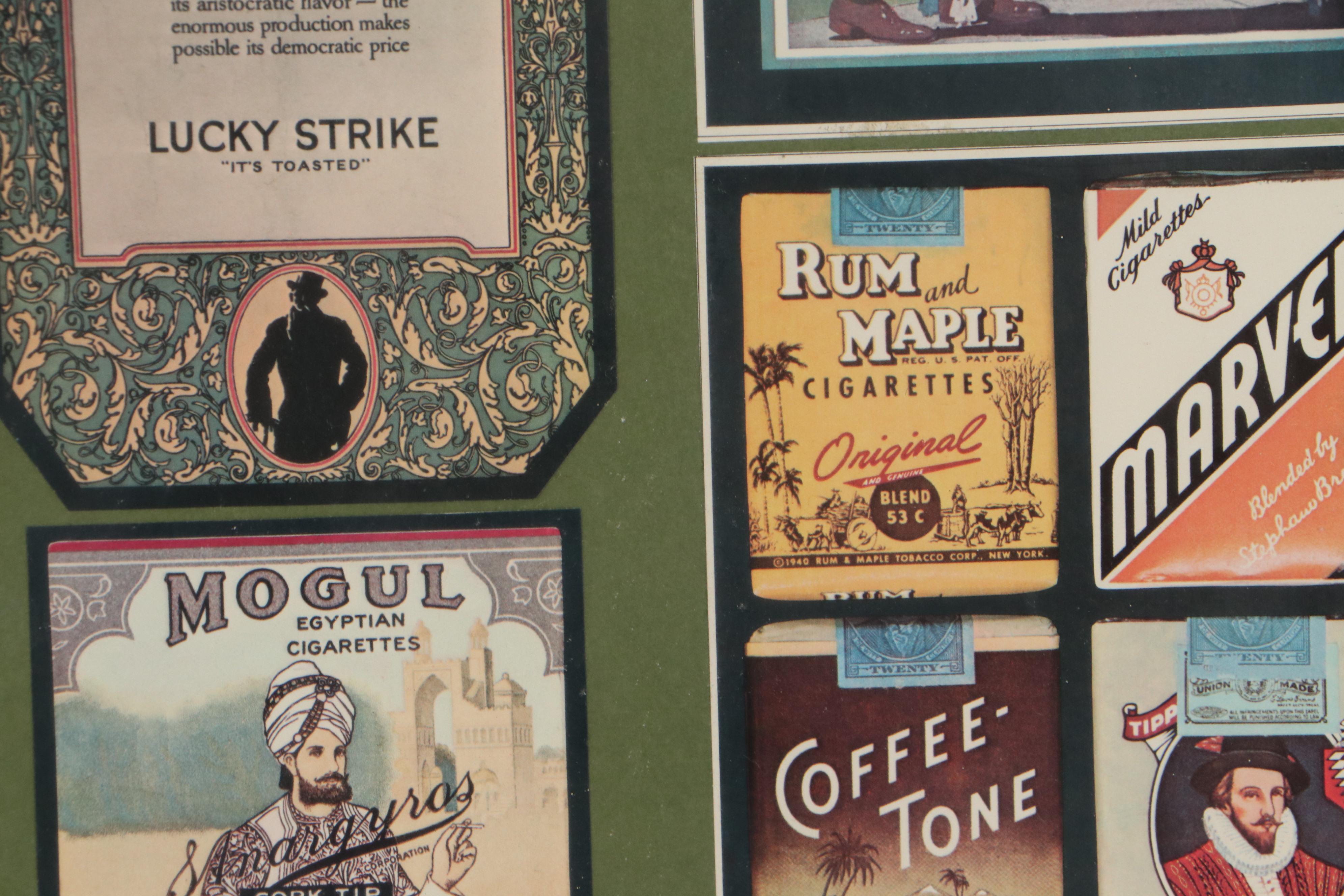 Offset Lithograph Collage of Cigarette Memorabilia