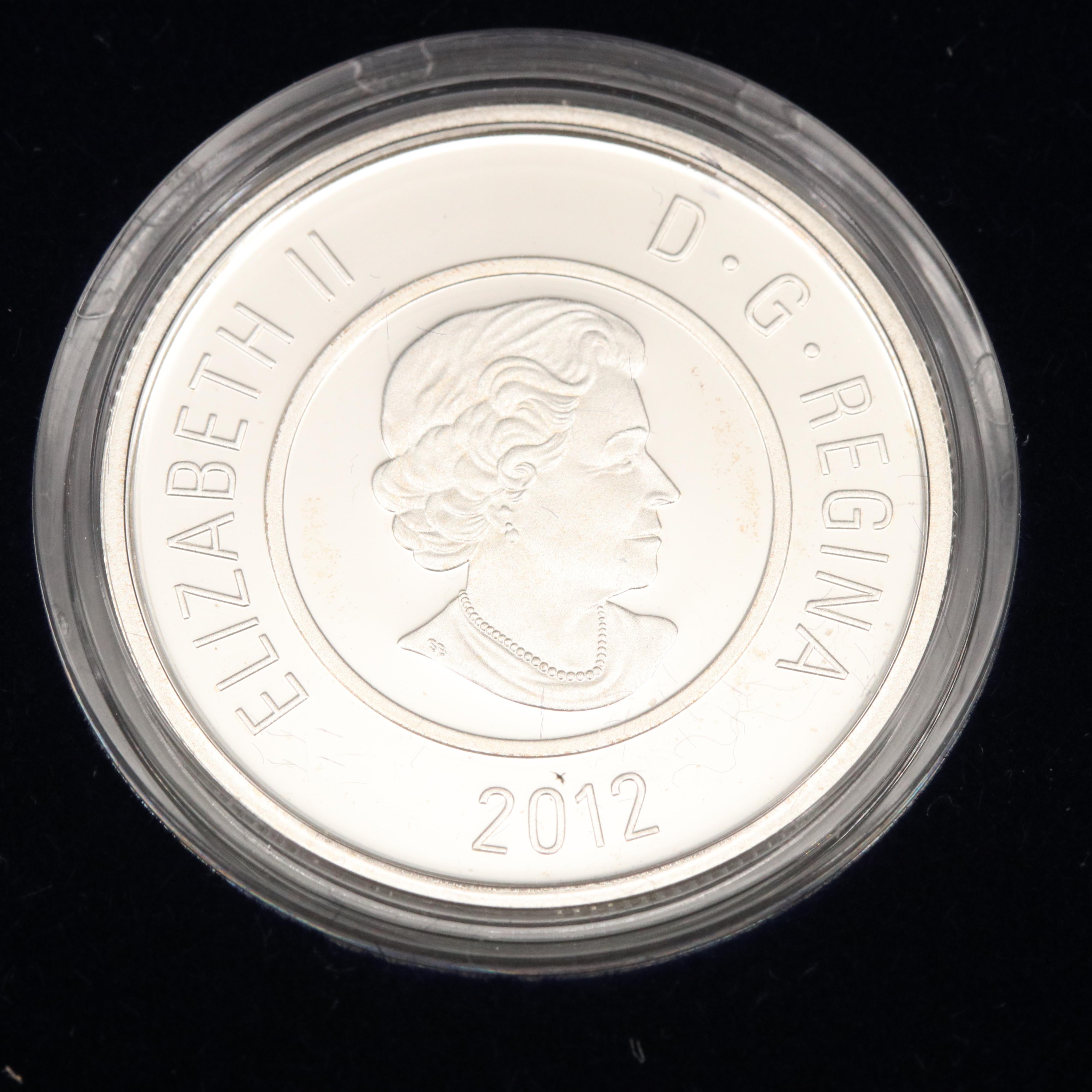 2012 Canadian $5 Silver and Niobium Full Wolf Moon Coin