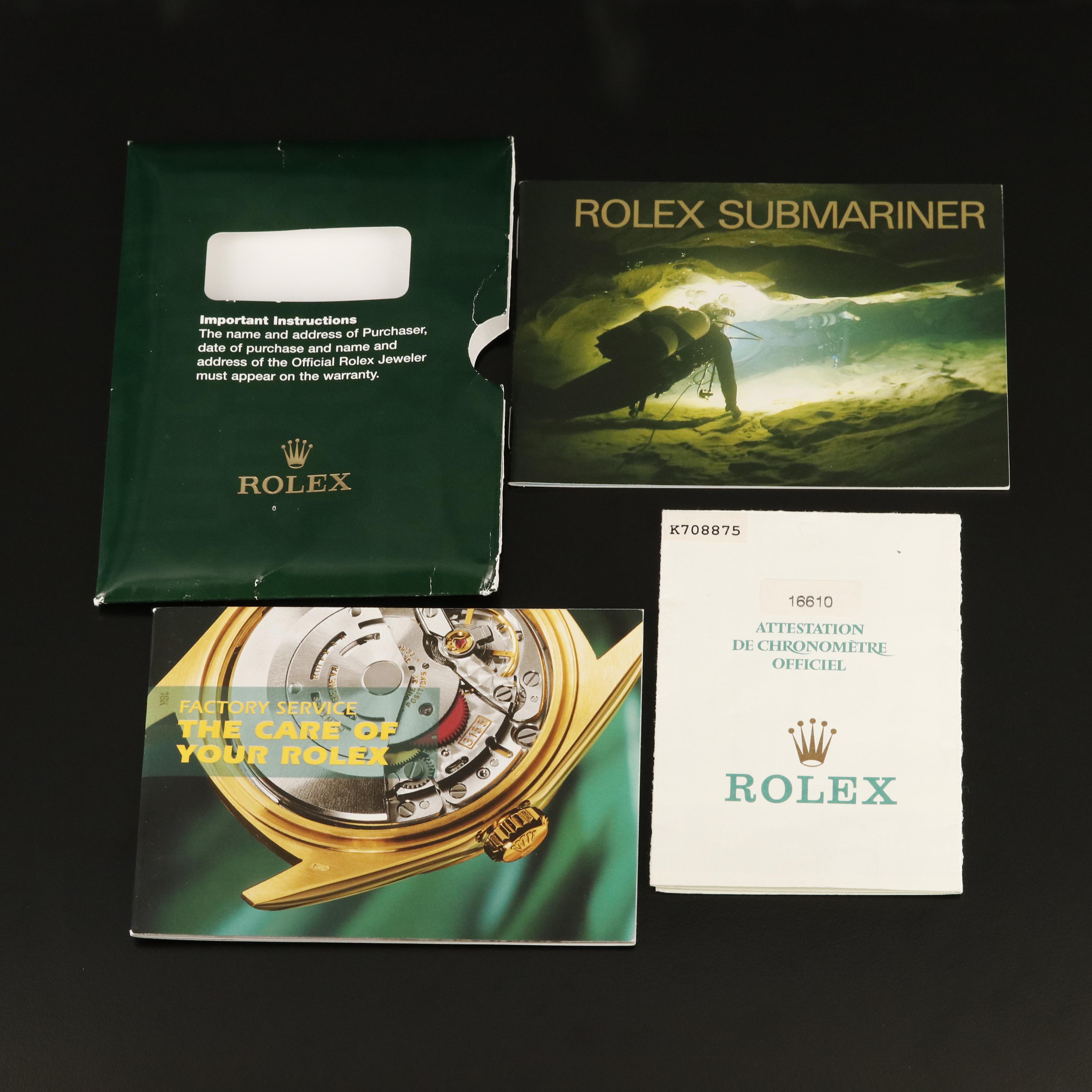 2001 Rolex Submariner Date Watch