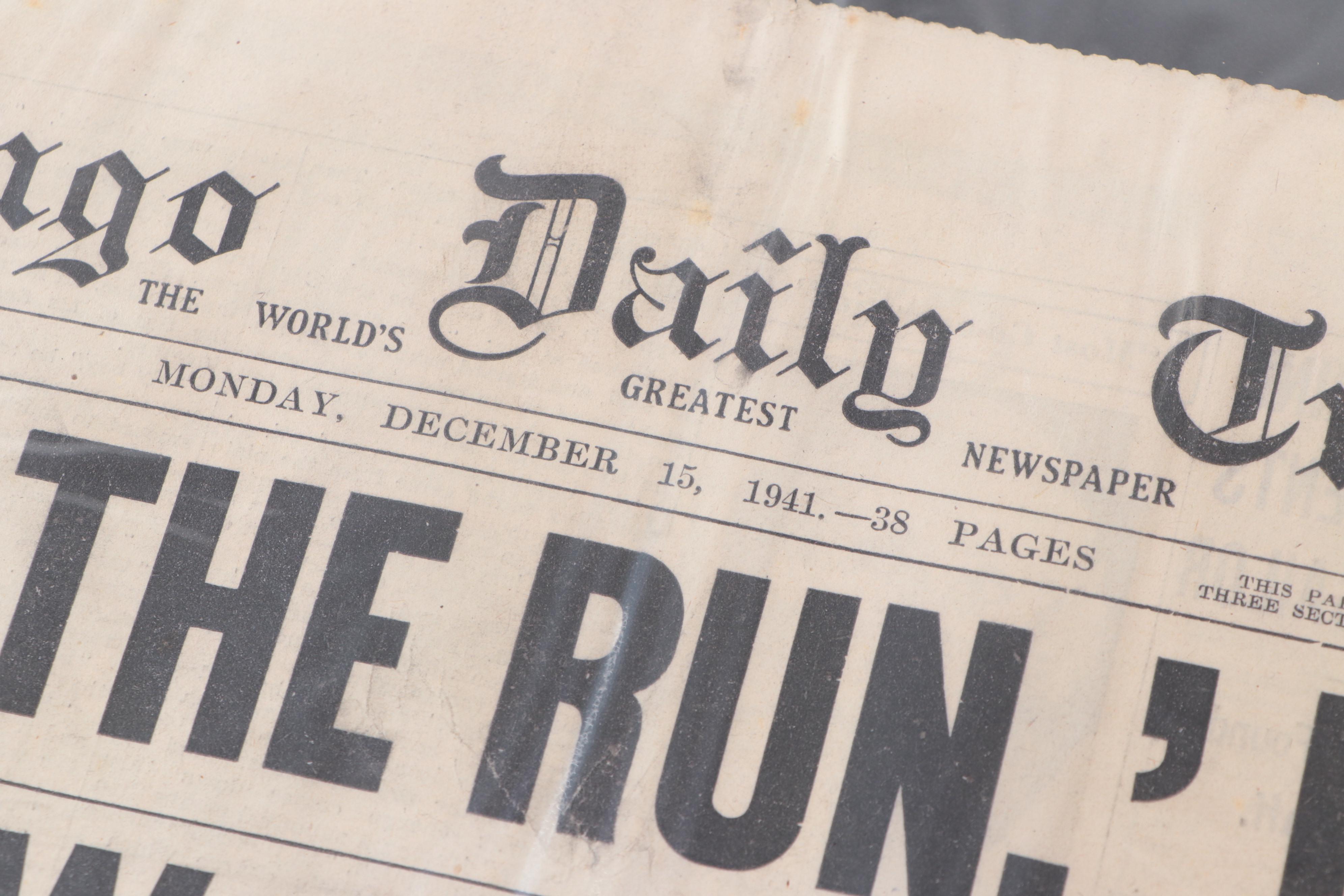 "Chicago Daily Tribune" and Other Newspapers Covering World War II and More