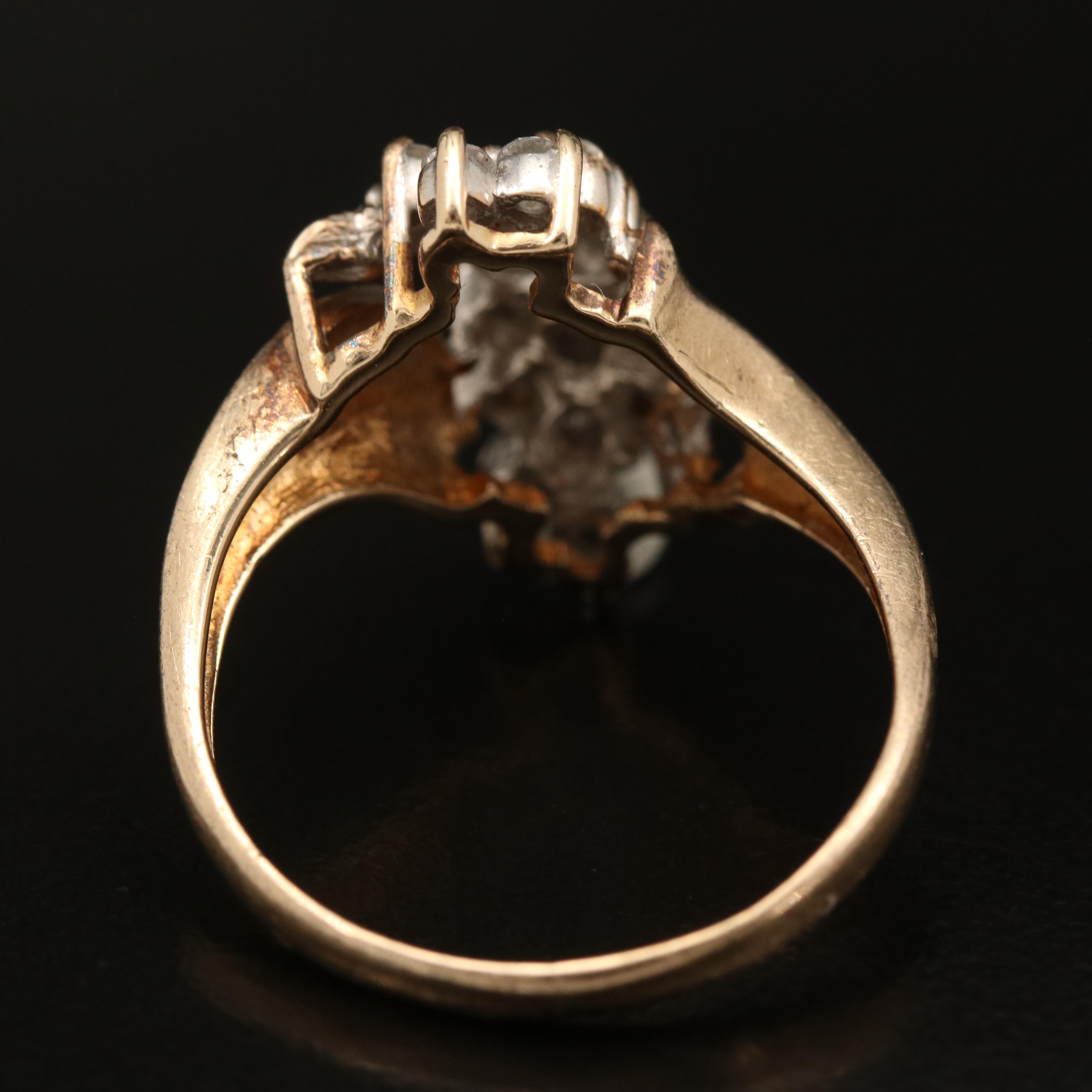 14K Diamond Cluster Ring
