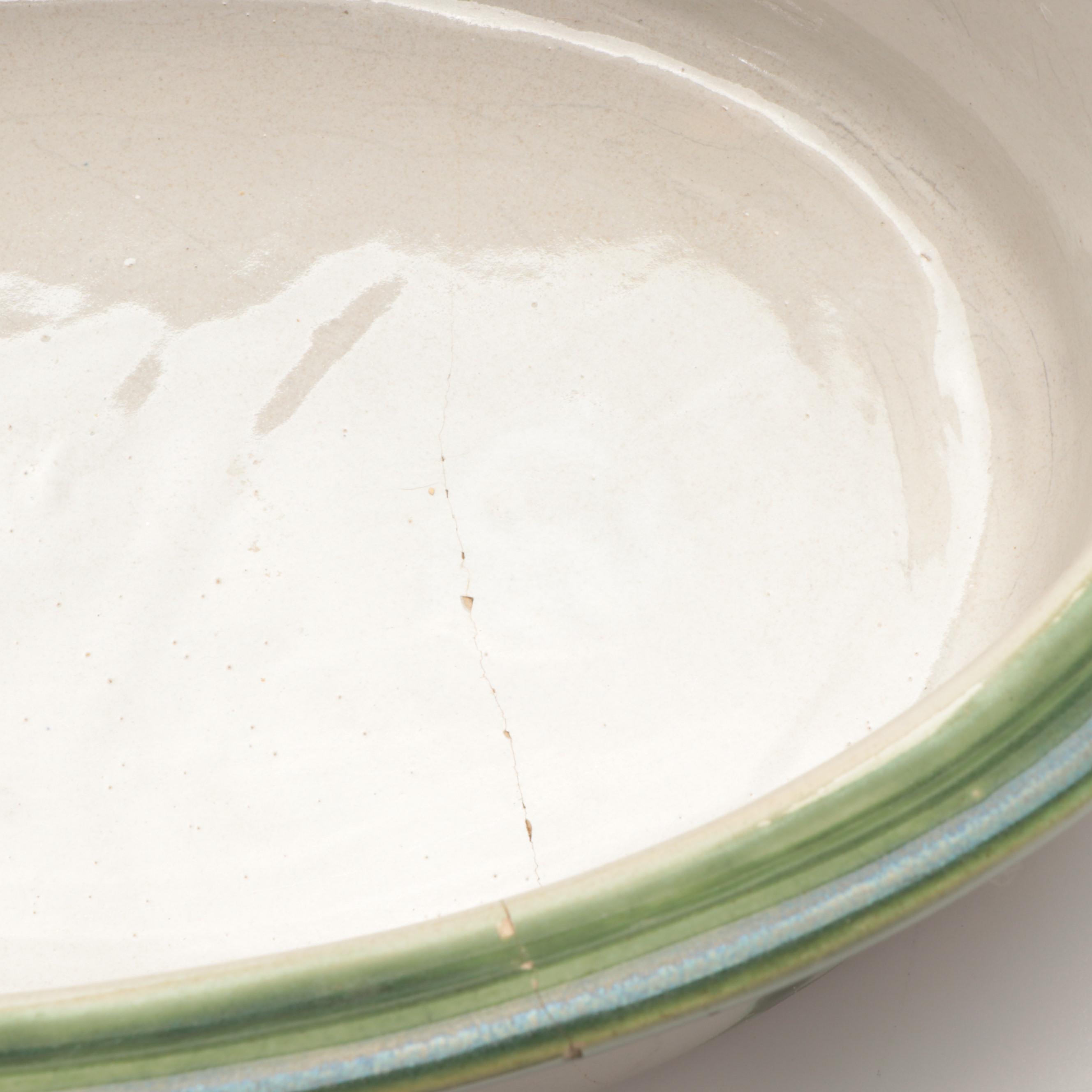 Craquelure Finish Decorative Tray with Louisville Pottery Stoneware Casserole