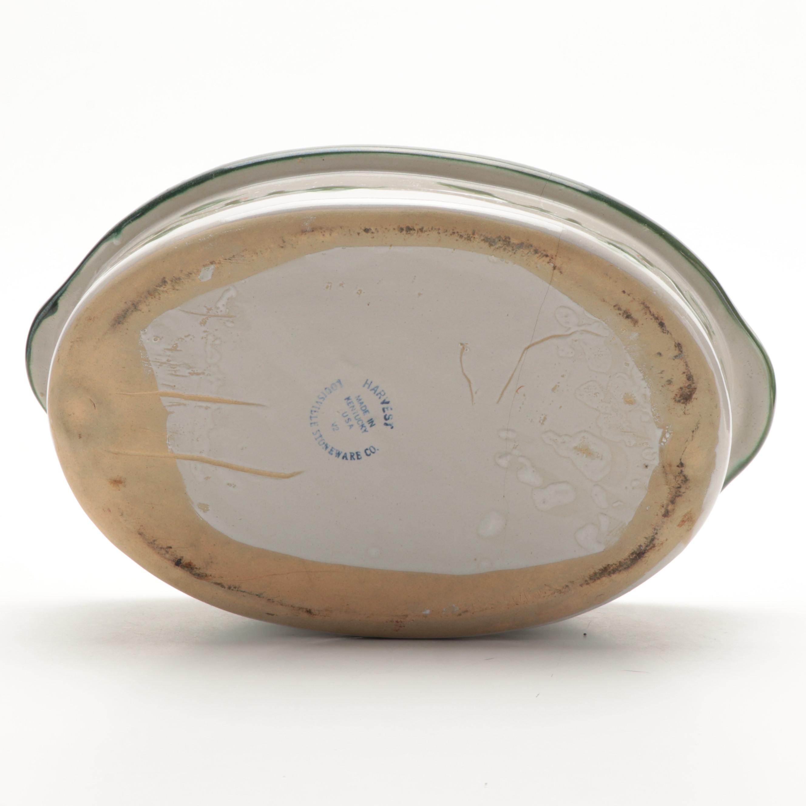 Craquelure Finish Decorative Tray with Louisville Pottery Stoneware Casserole