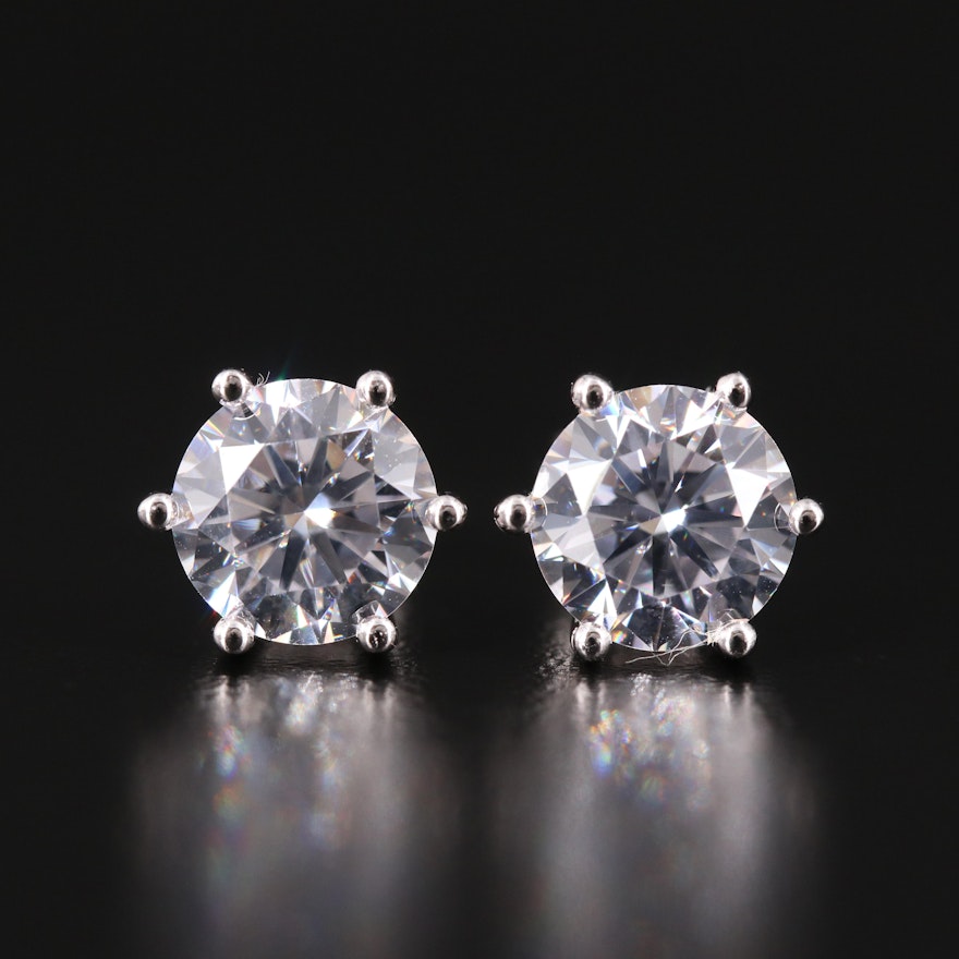 Sterling Cubic Zirconia Stud Earrings