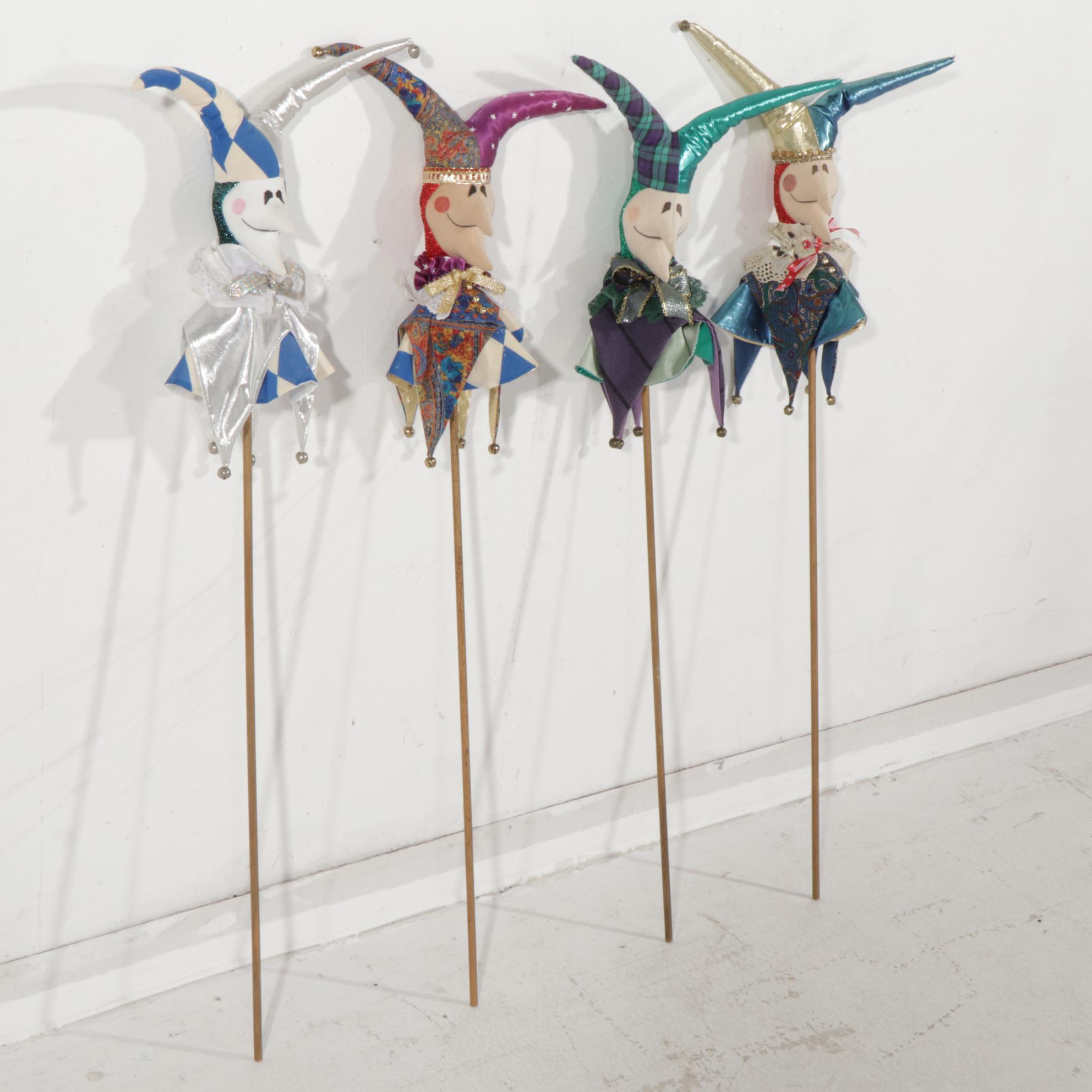 Handmade Court Jester Stick Puppets