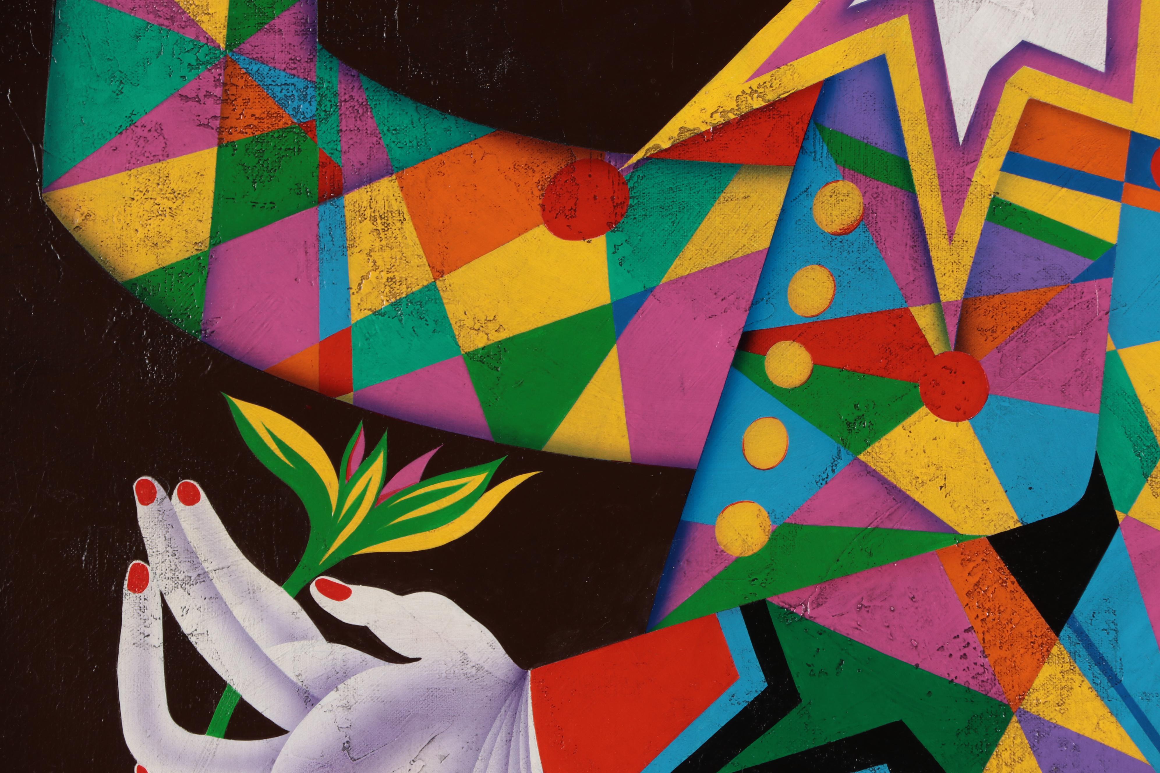 Mihail Chemiakin Large-Scale Oil Painting "Vaslav Nijinsky as Petrushka"