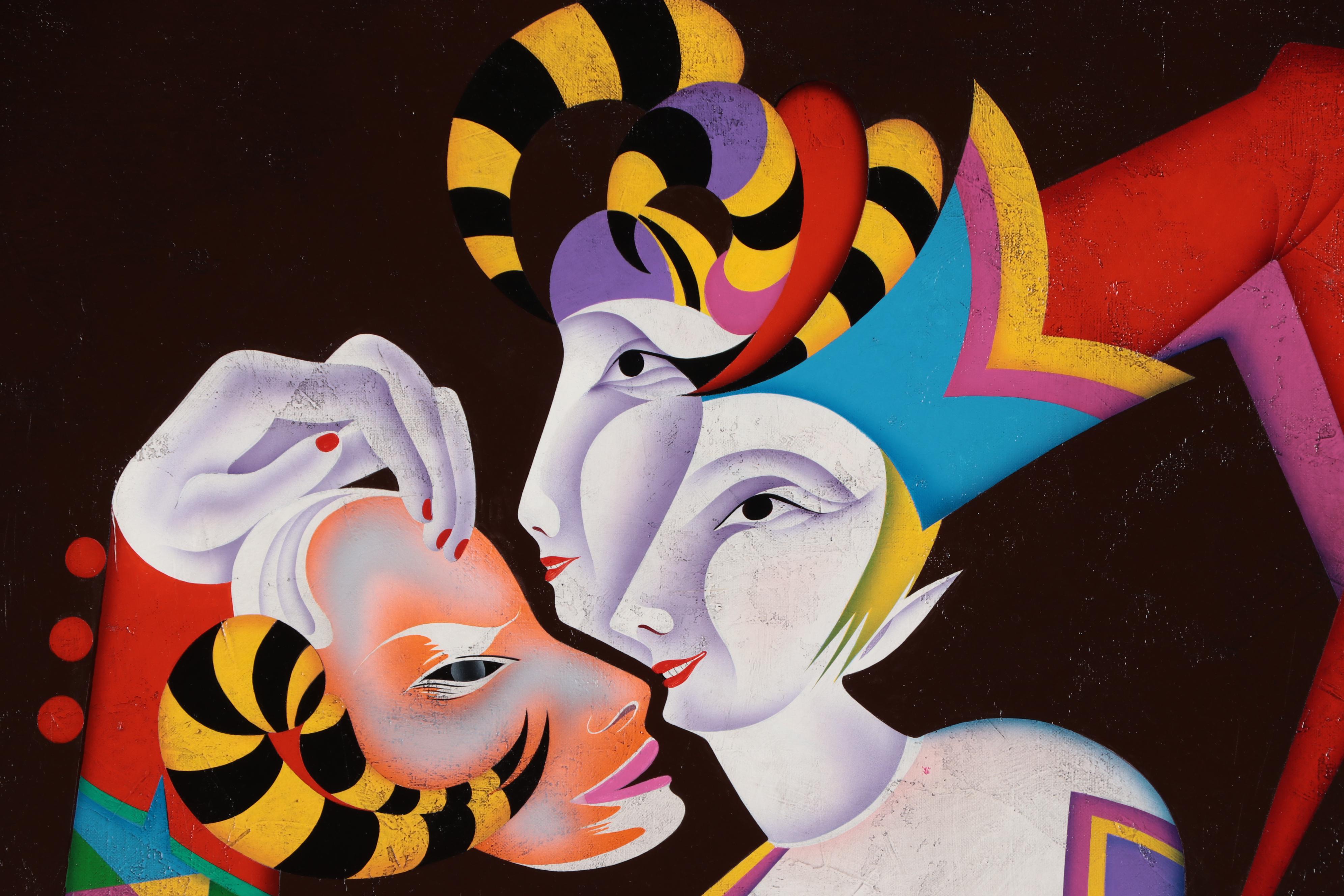 Mihail Chemiakin Large-Scale Oil Painting "Vaslav Nijinsky as Petrushka"