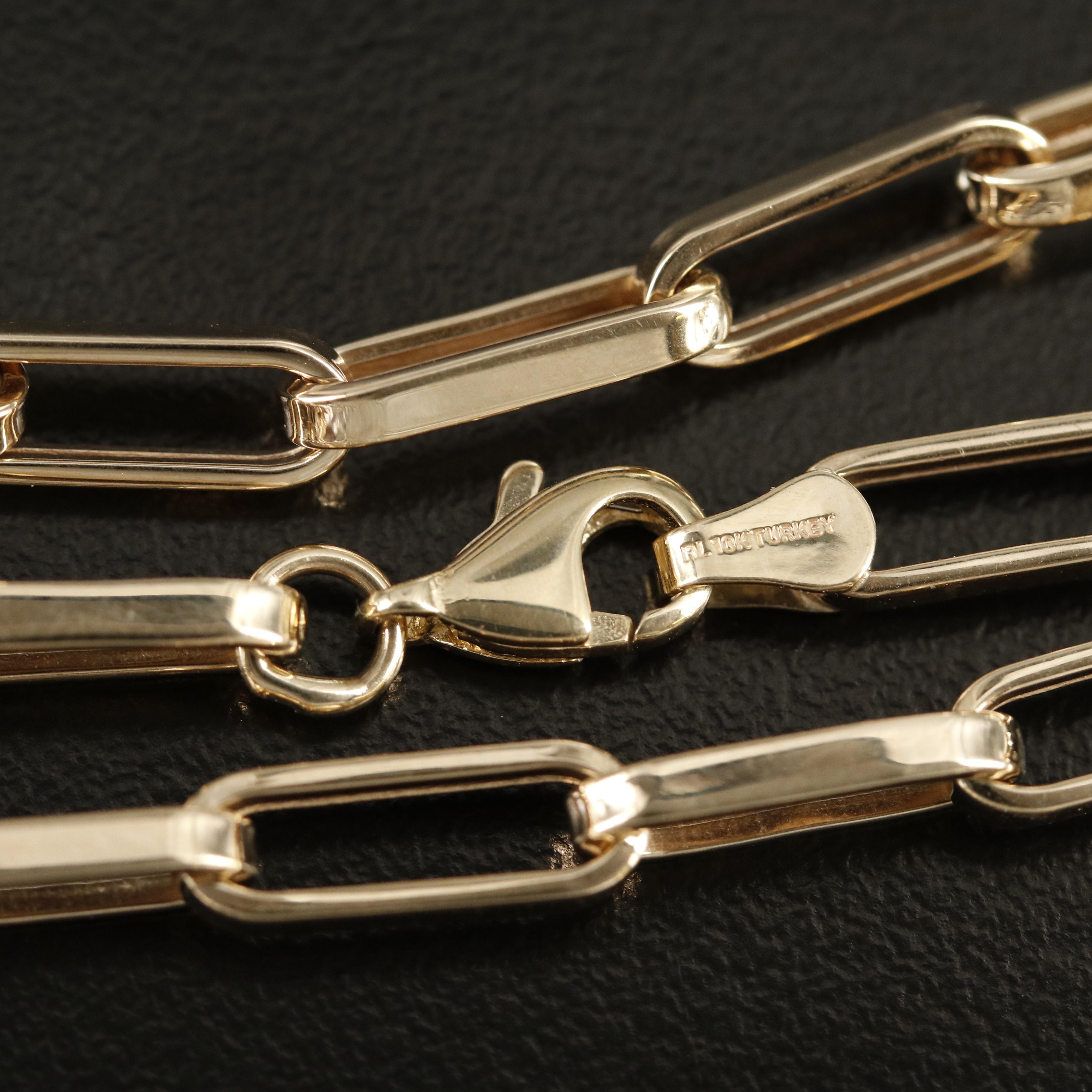 10K Box Cable Chain Necklace