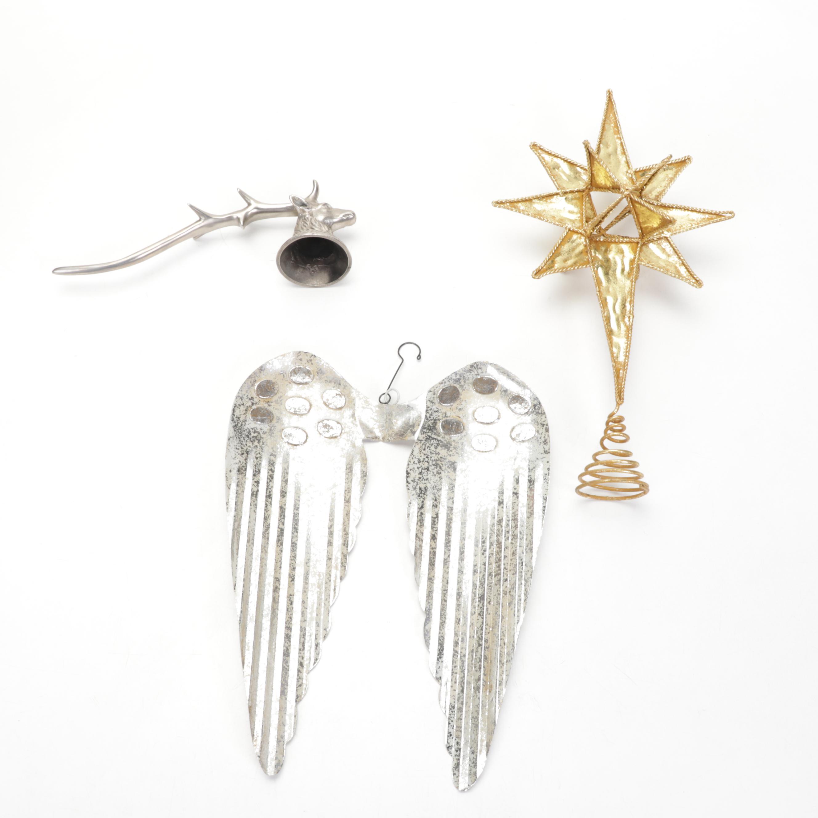 Mercury Glass Ornaments, Wooden Buoy Garland and Other Christmas Décor