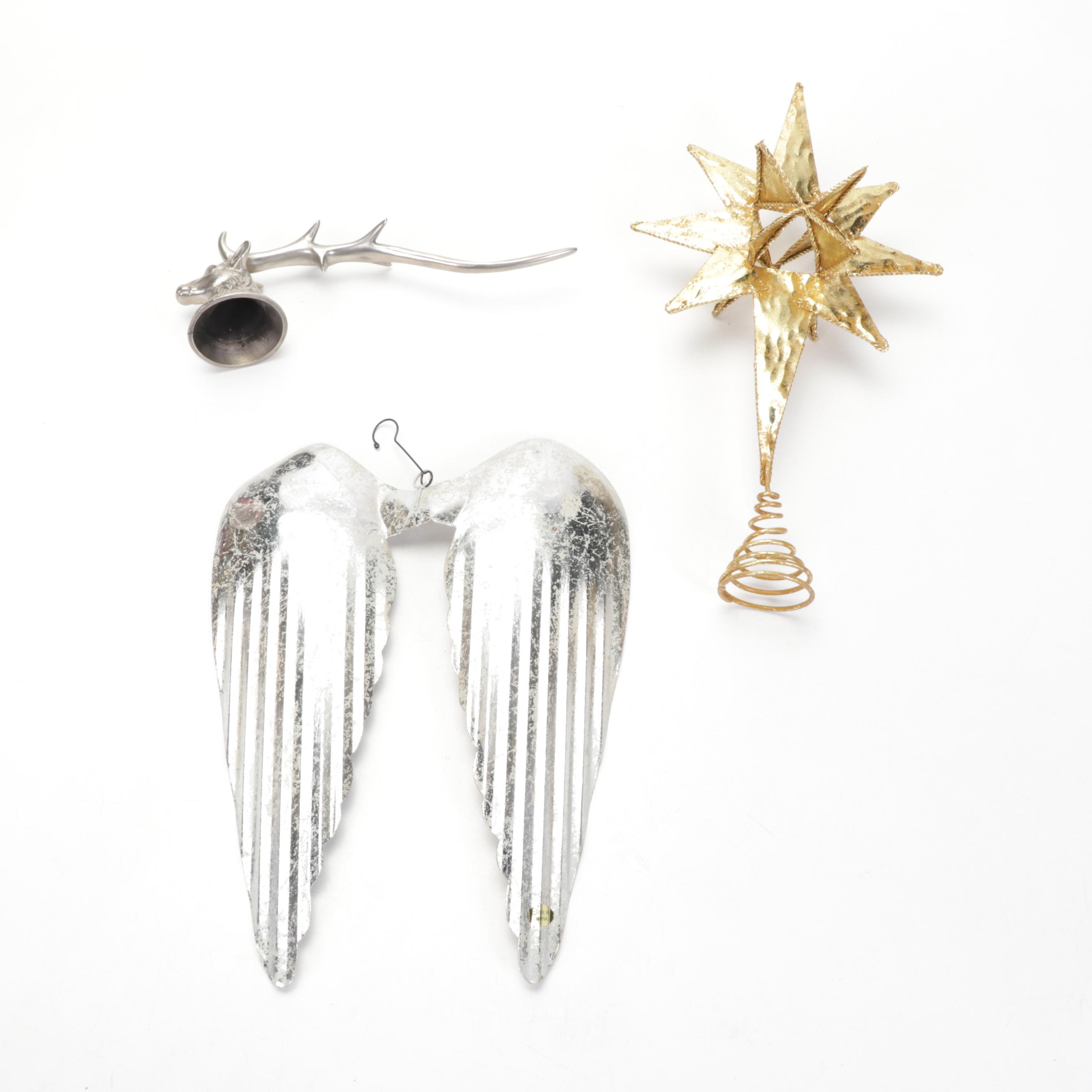 Mercury Glass Ornaments, Wooden Buoy Garland and Other Christmas Décor