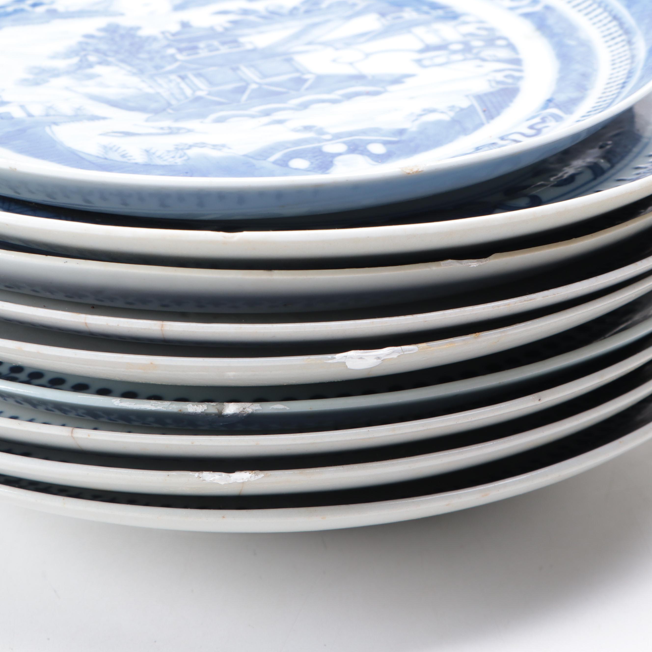 Chinese Export Porcelain Nanking Border and Other Canton Plates, 19th Century