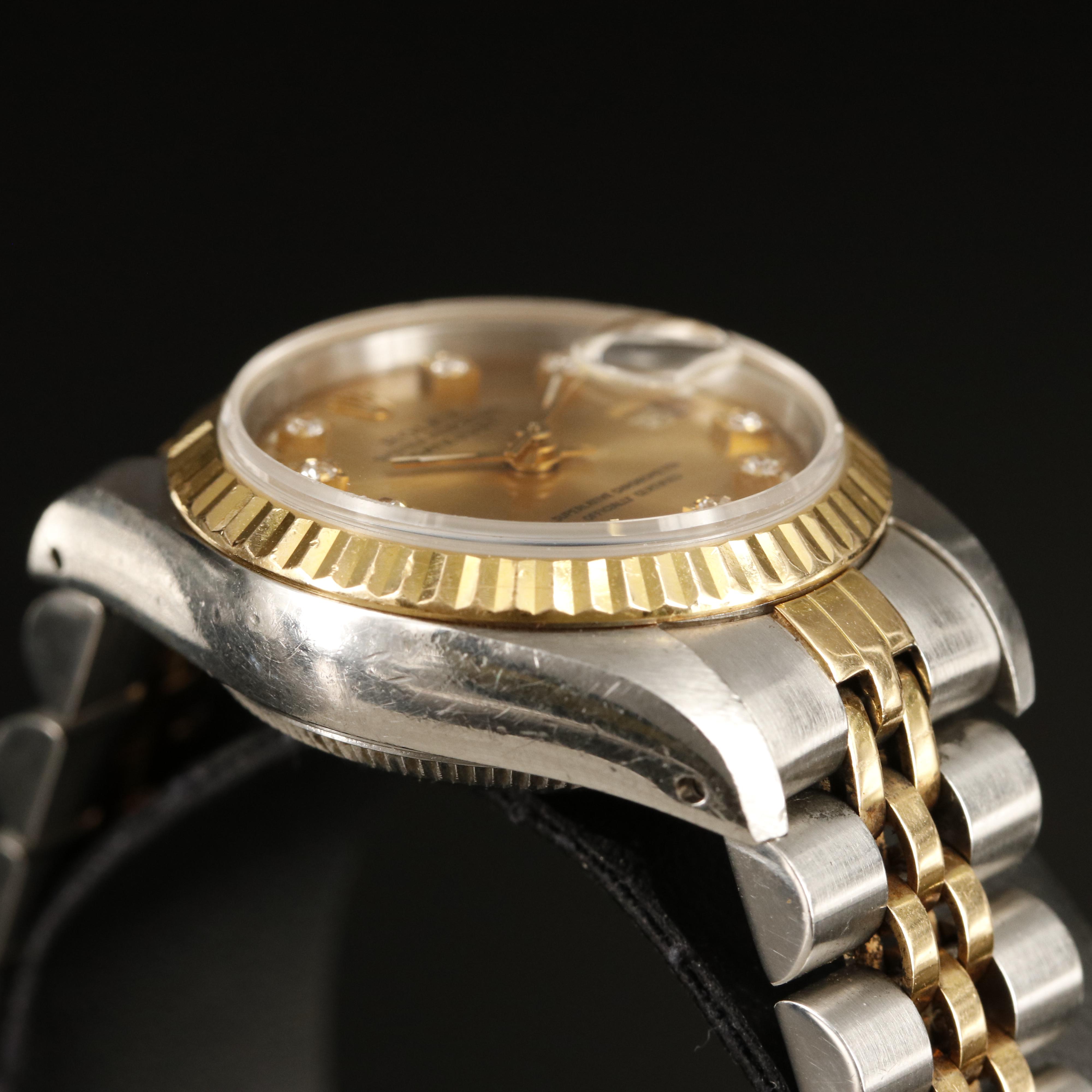 1990 Rolex Factory Diamond Dial Datejust Watch