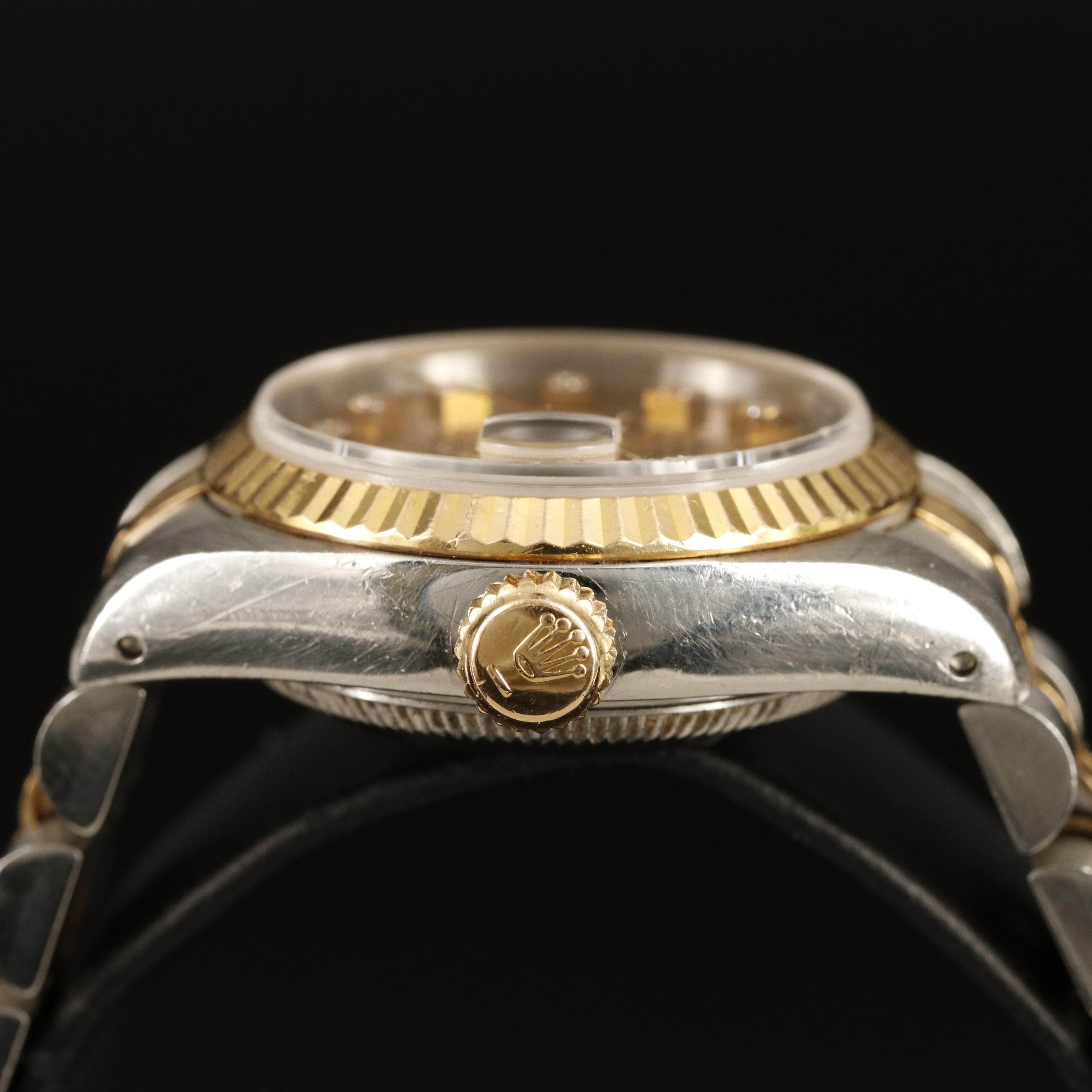1990 Rolex Factory Diamond Dial Datejust Watch
