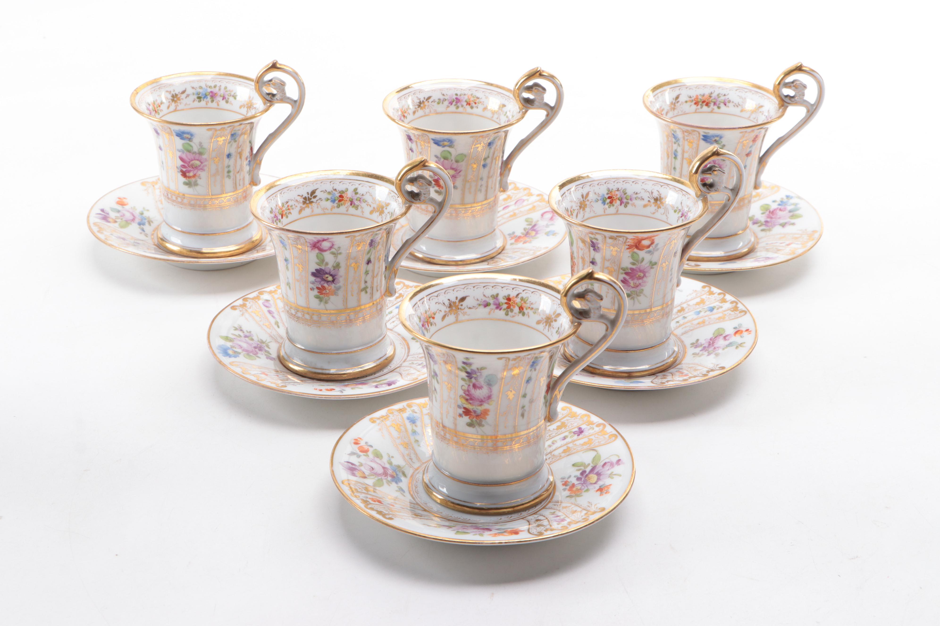 Richard Klemm Dresden Porcelain Coffee Service, Late 19th to Early 20th Century
