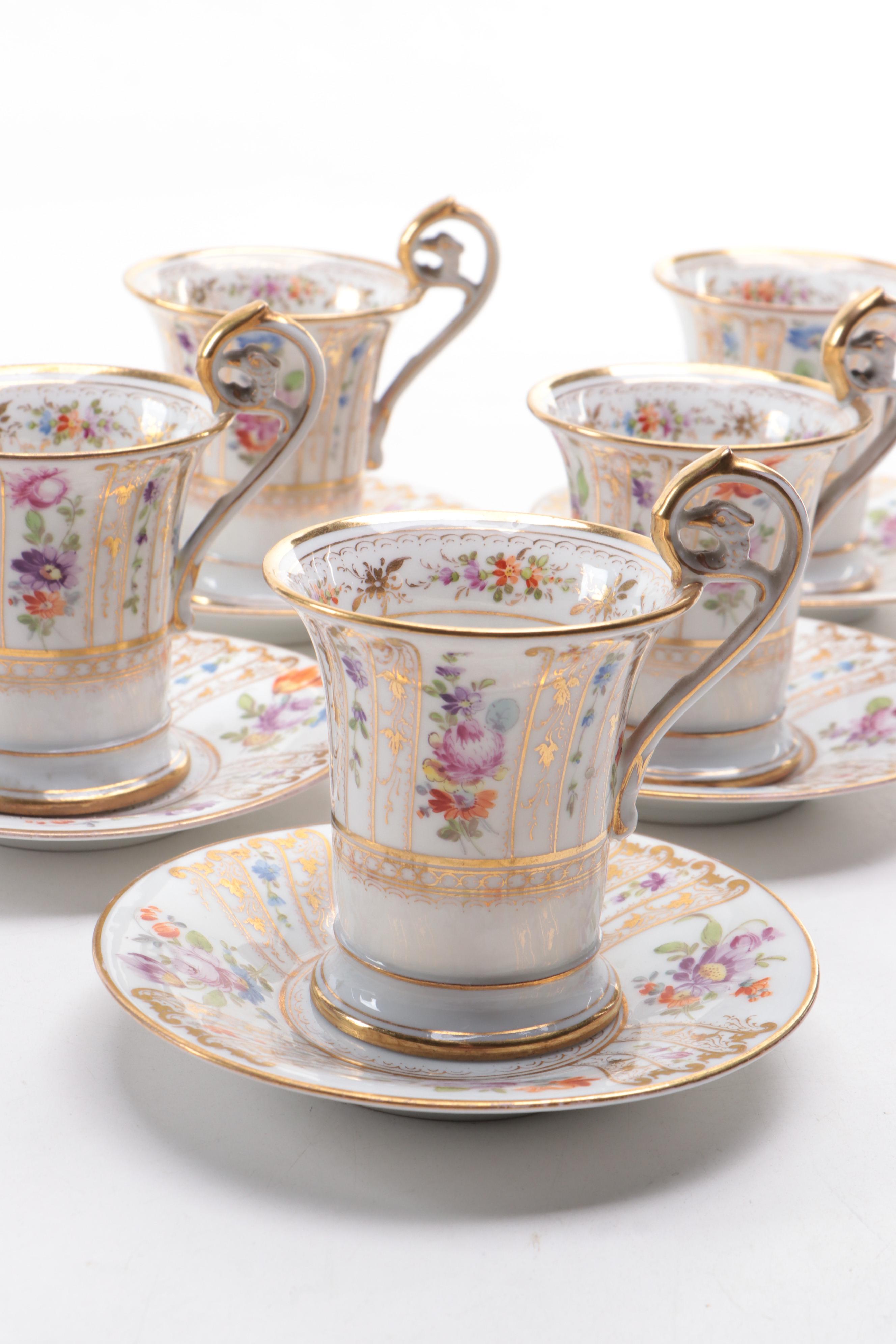 Richard Klemm Dresden Porcelain Coffee Service, Late 19th to Early 20th Century