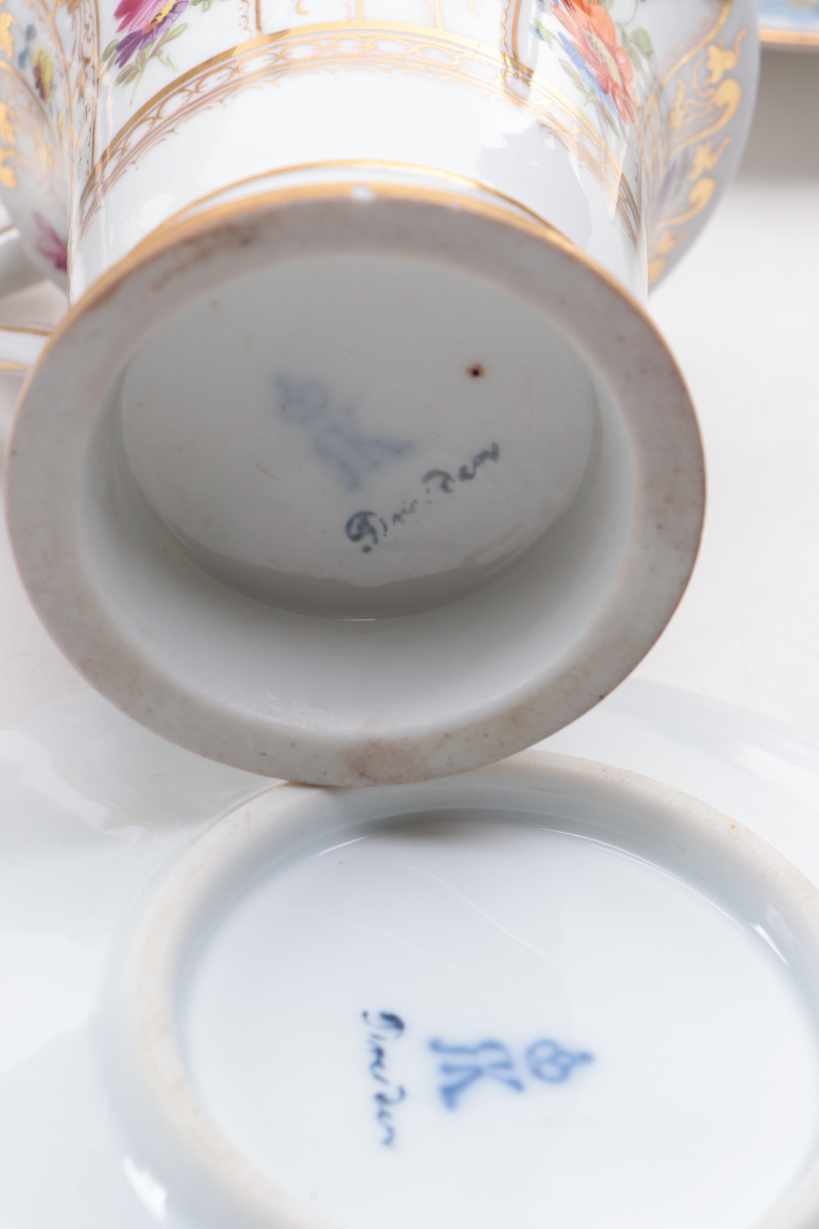 Richard Klemm Dresden Porcelain Coffee Service, Late 19th to Early 20th Century