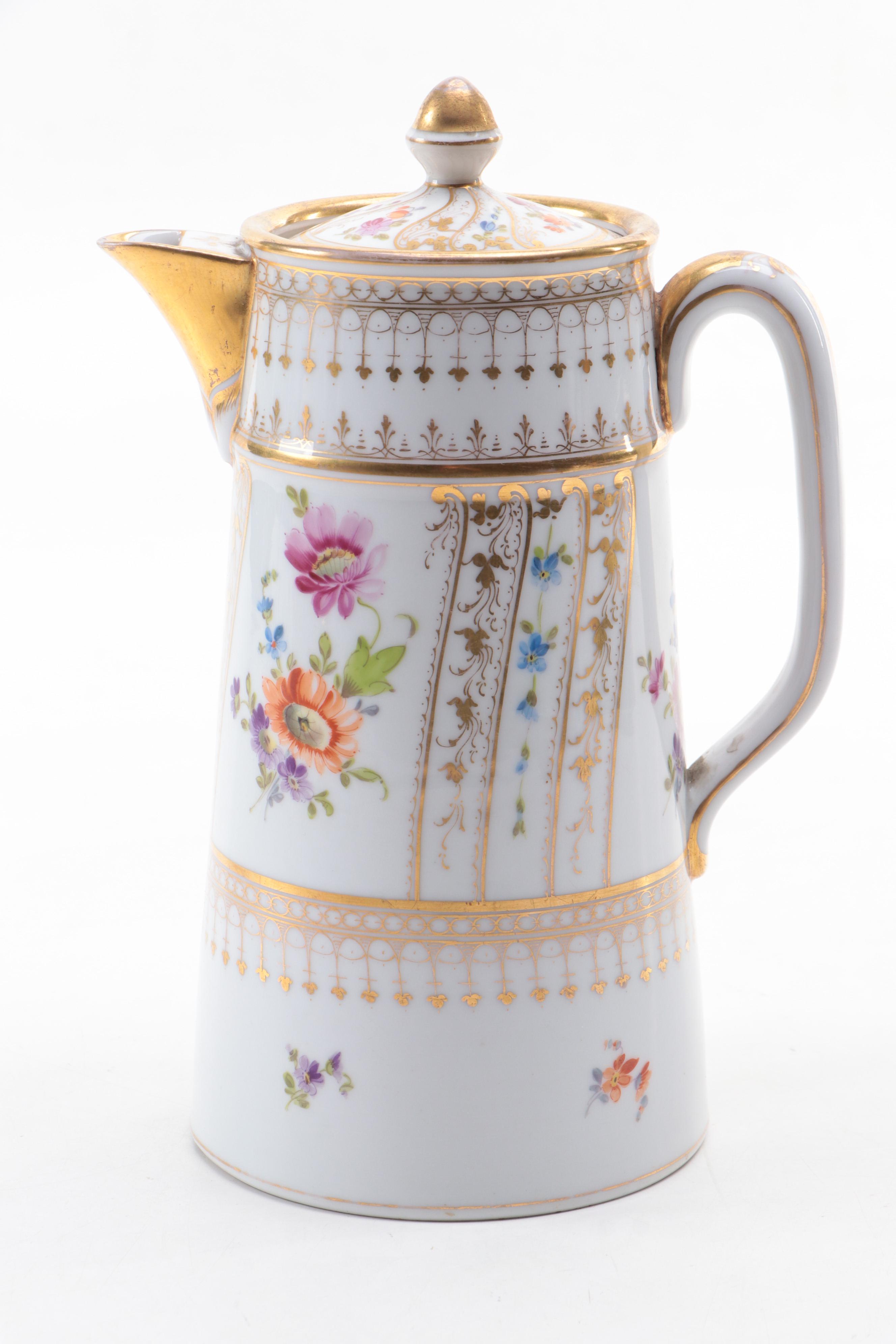 Richard Klemm Dresden Porcelain Coffee Service, Late 19th to Early 20th Century