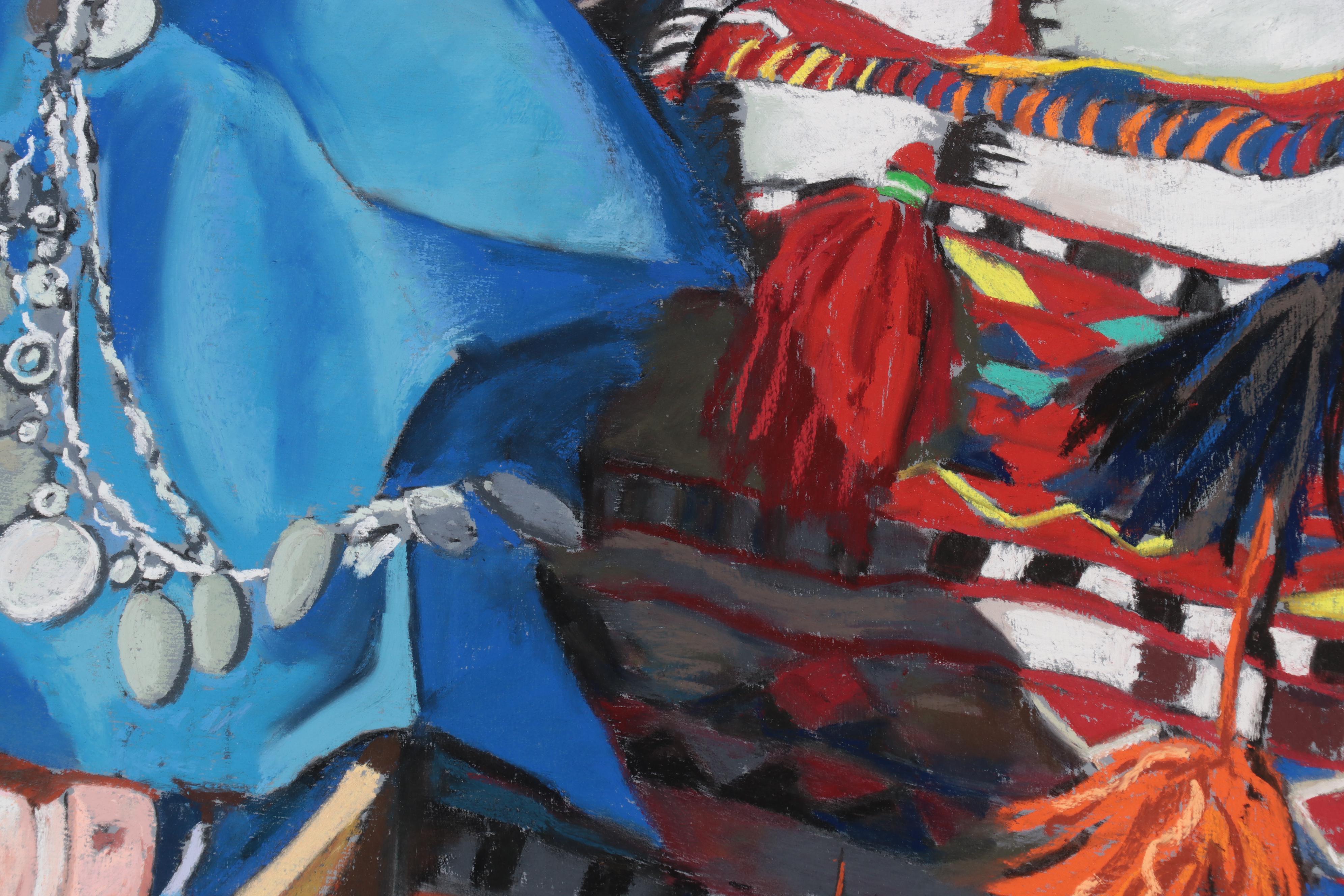 Martha Bator Large-Scale Pastel Drawing "Still Life With Silver Ball"