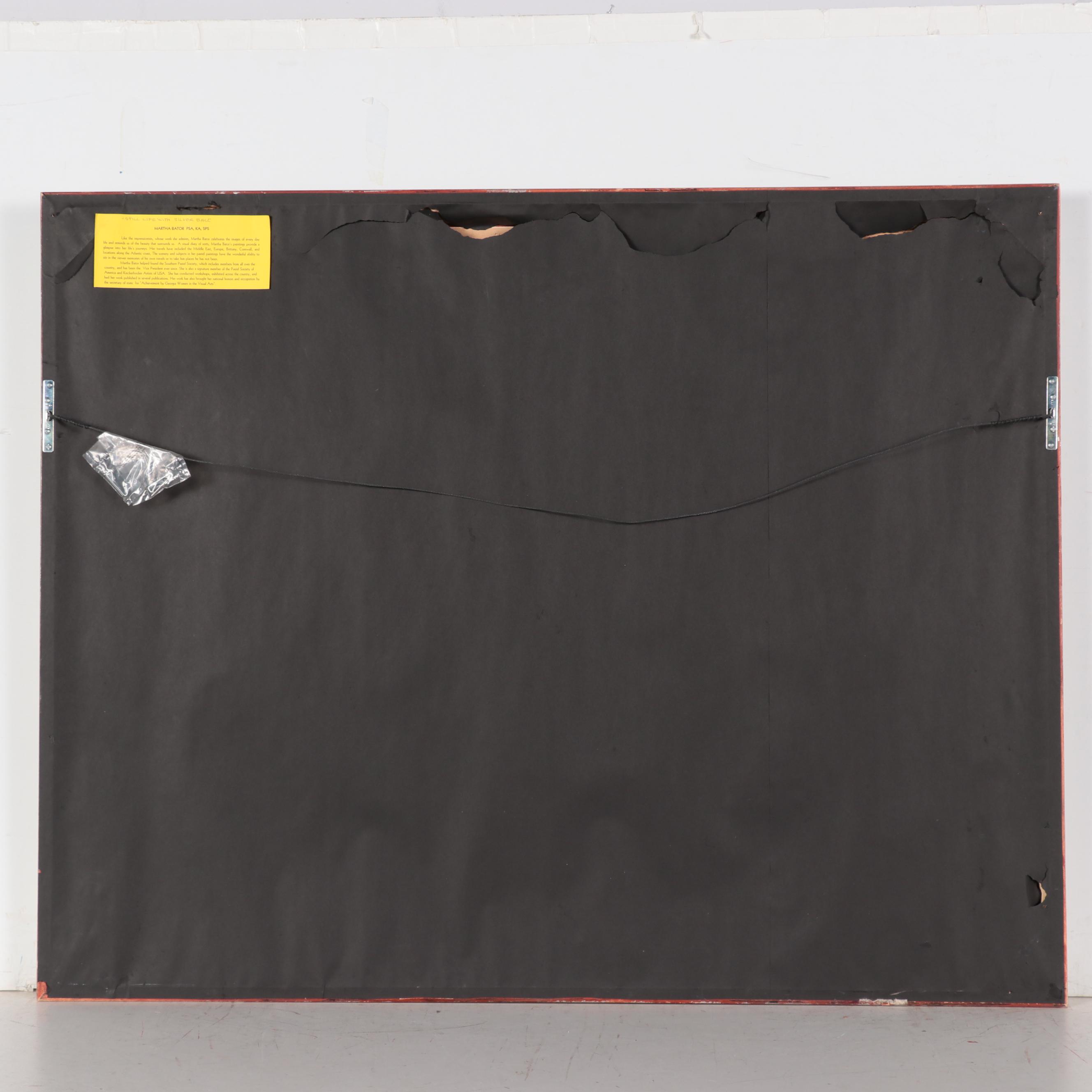 Martha Bator Large-Scale Pastel Drawing "Still Life With Silver Ball"