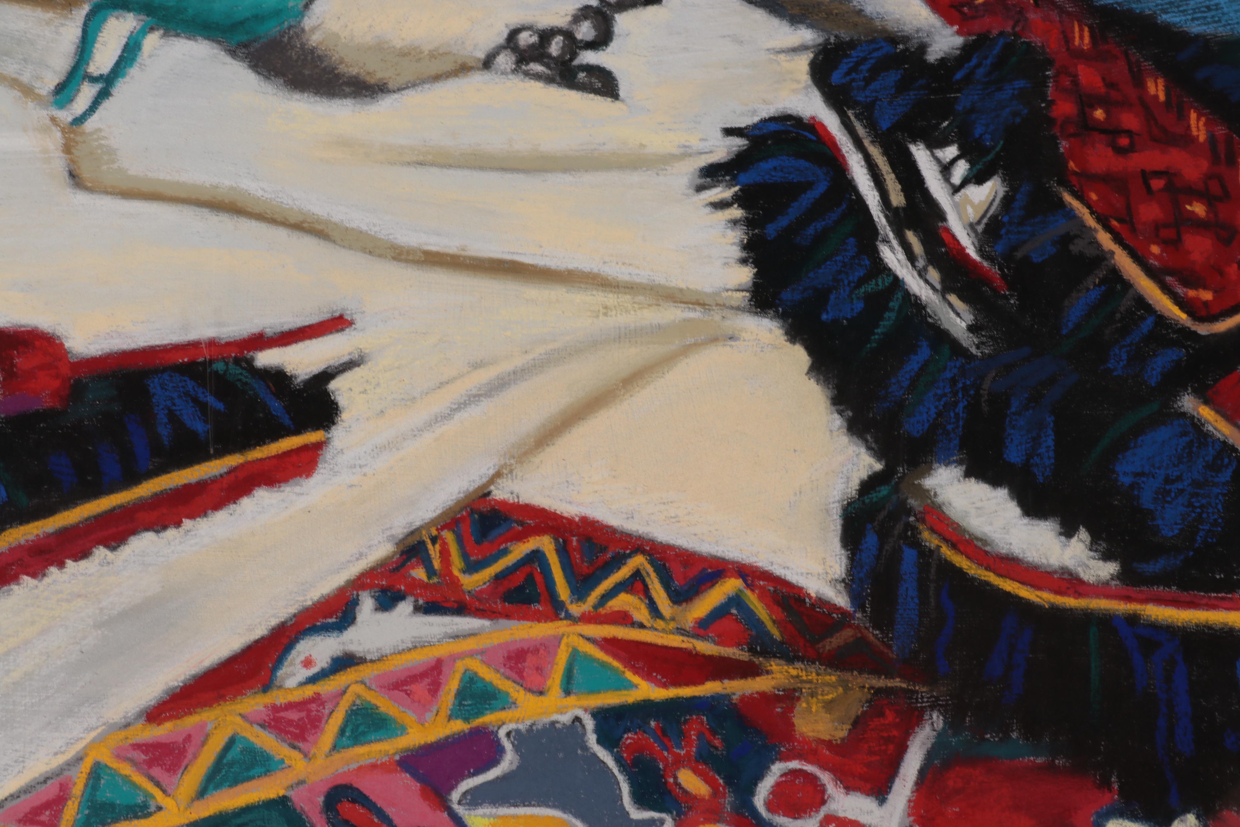 Martha Bator Pastel Drawing "Still Life With Blue Bowl"