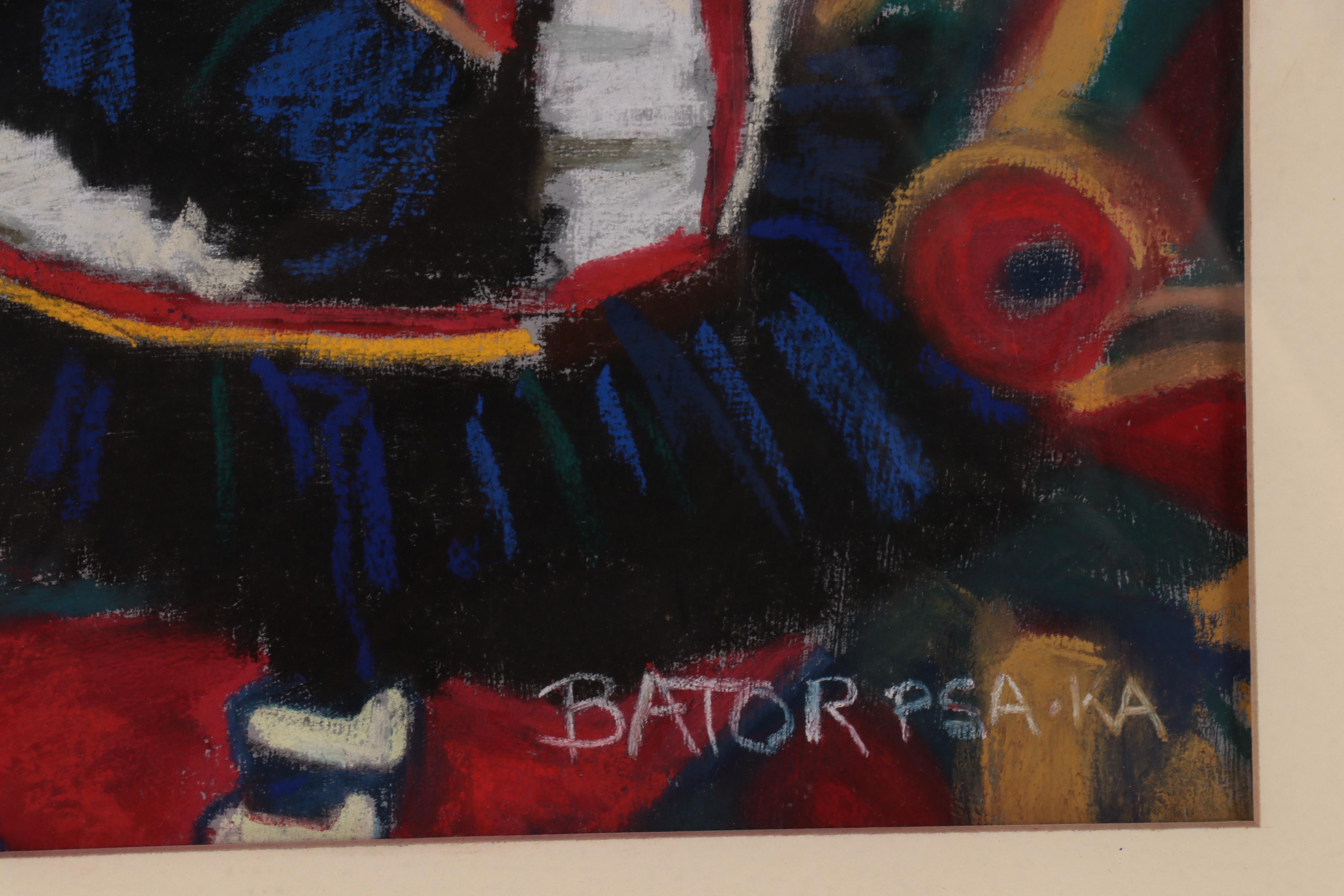 Martha Bator Pastel Drawing "Still Life With Blue Bowl"