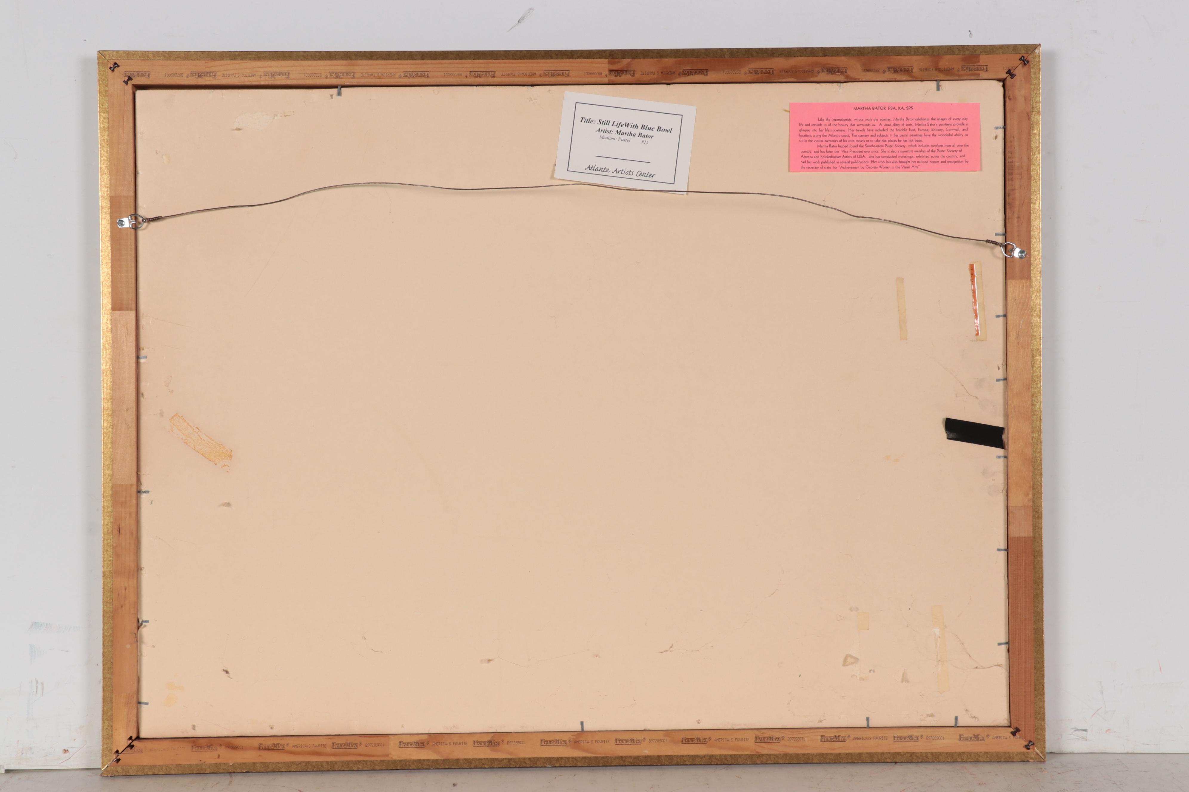 Martha Bator Pastel Drawing "Still Life With Blue Bowl"