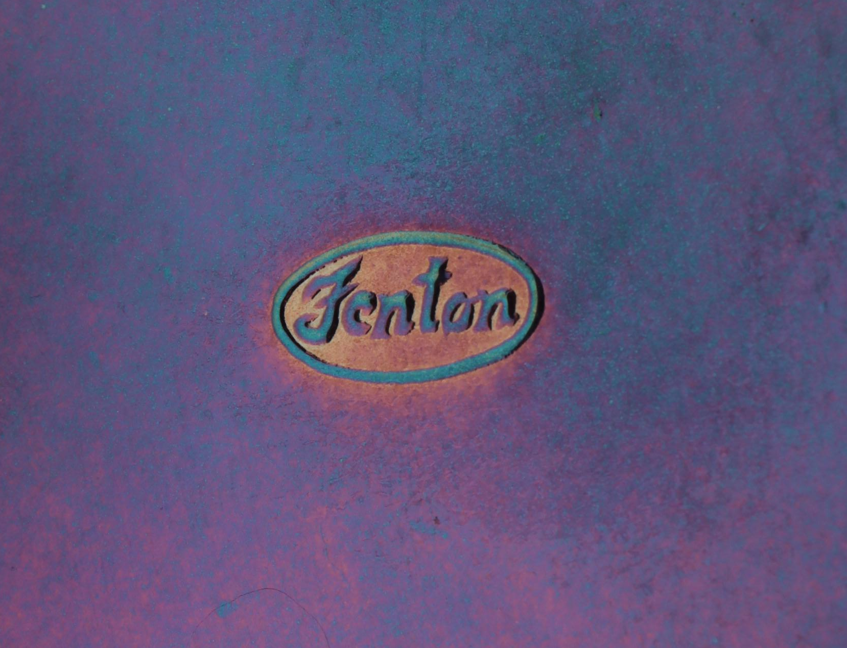 Fenton "Chrysanthemum" Amethyst Planter with Other Carnival Glass Bowl and Vase