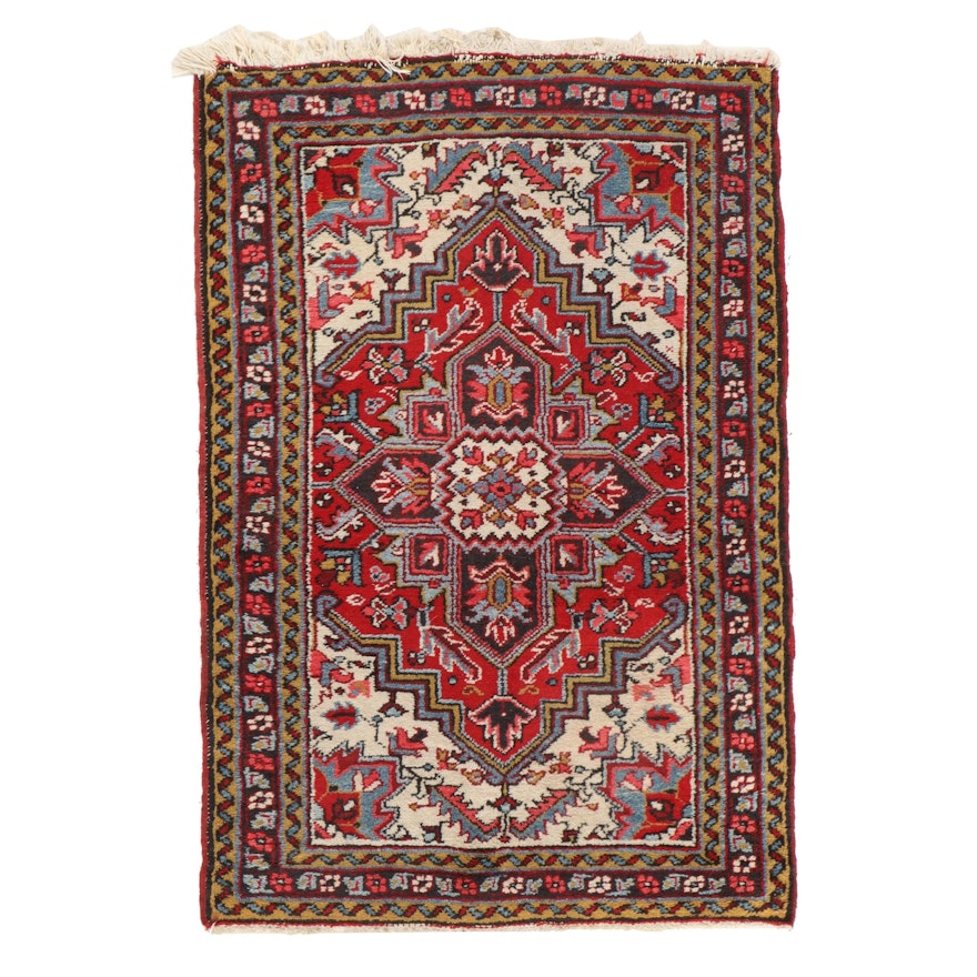 3' x 4'5 Hand-Knotted Persian Heriz Accent Rug