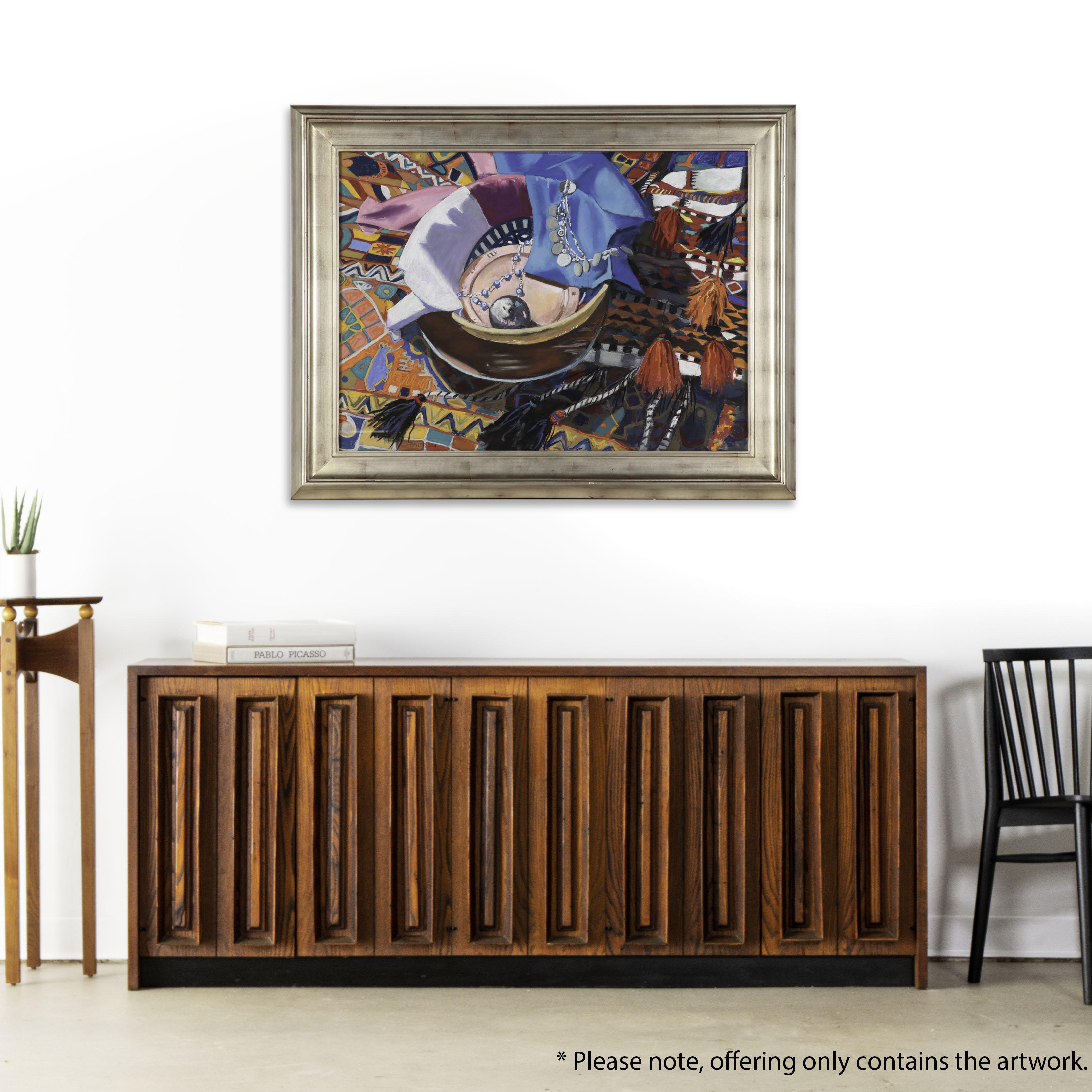 Martha Bator Large-Scale Pastel Drawing "Still Life With Silver Ball"