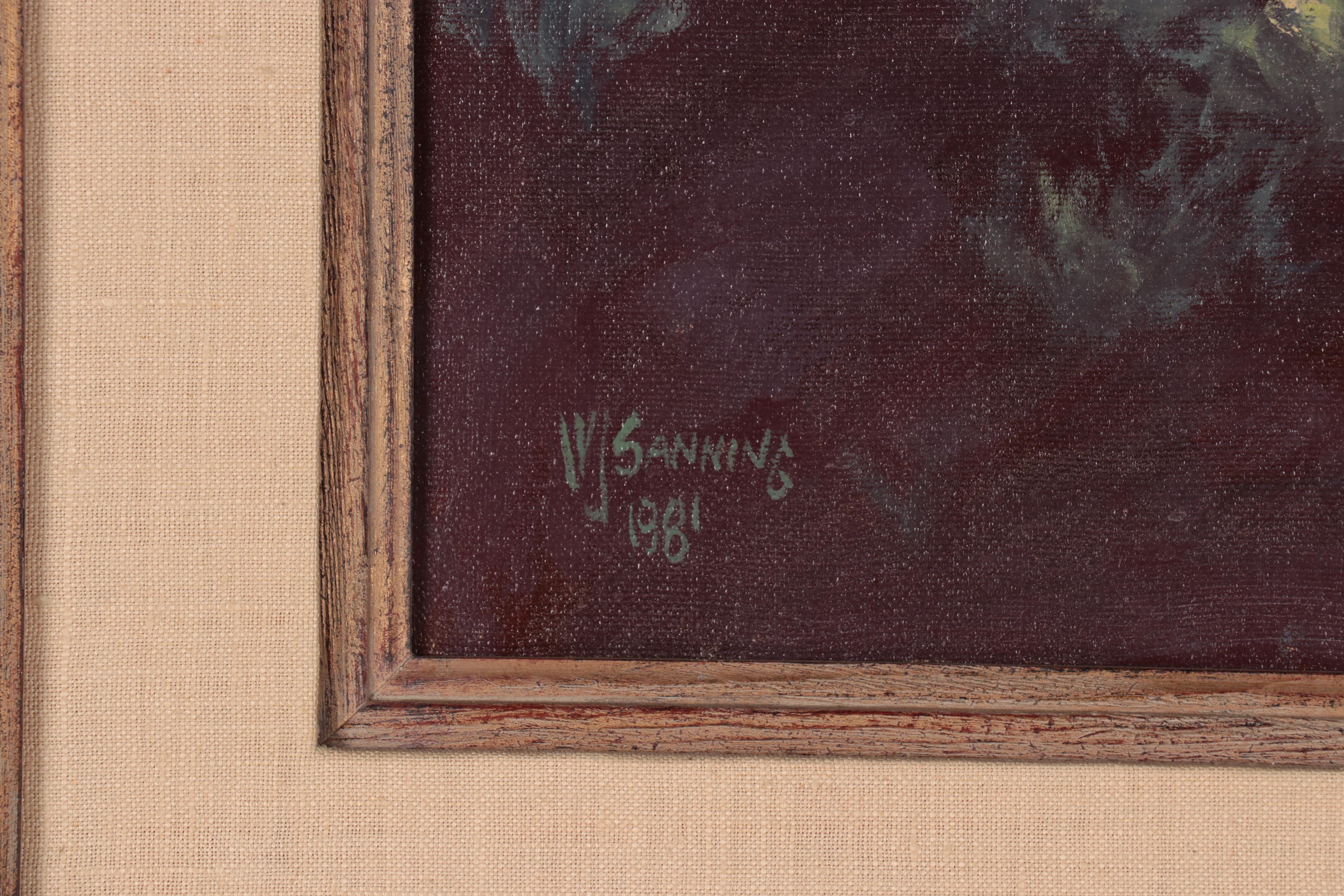 William J. Sanning Oil Painting "Sioux Scouts," 1981