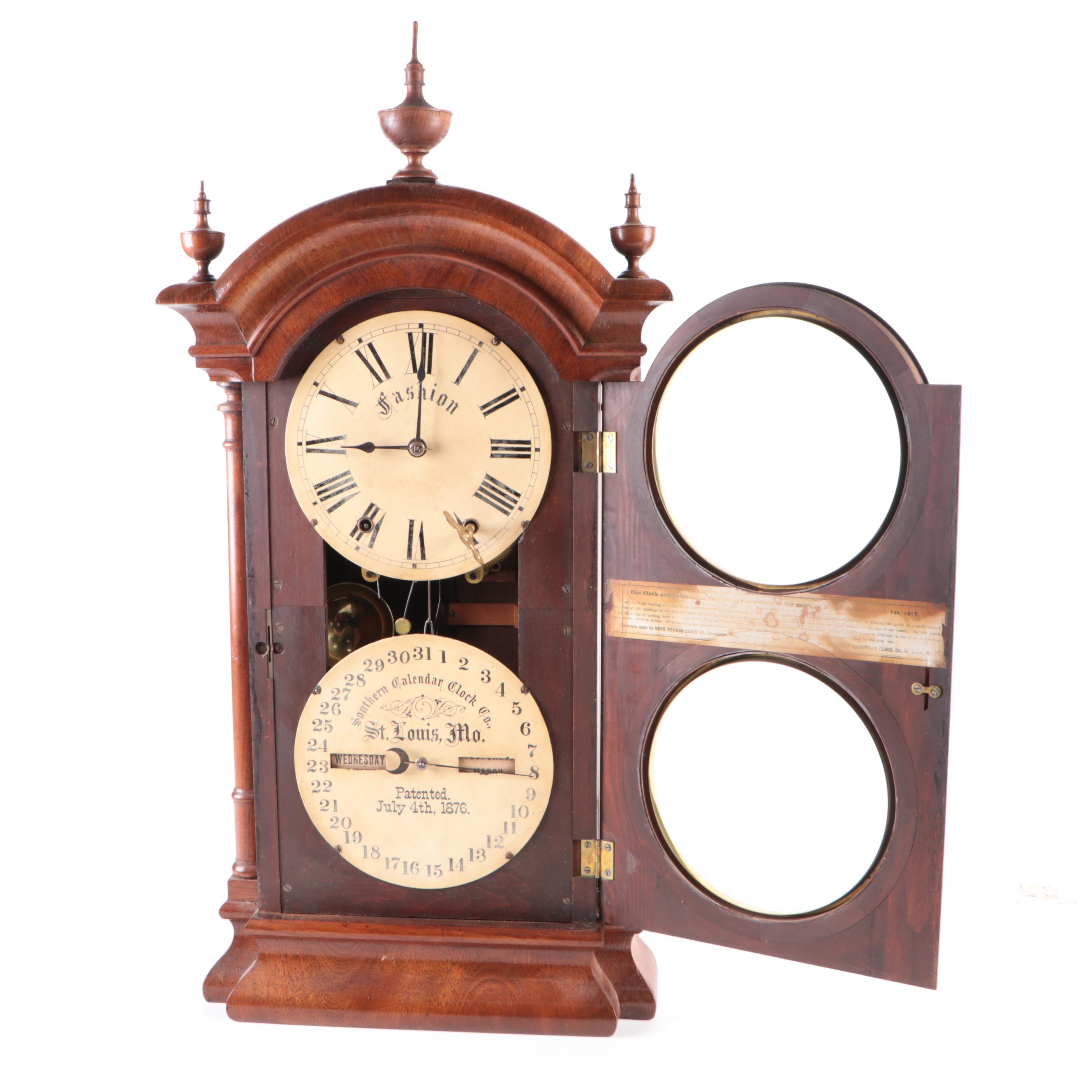 Southern Calendar Clock Co. and Seth Thomas "Fashion" Calendar Clock, 1877