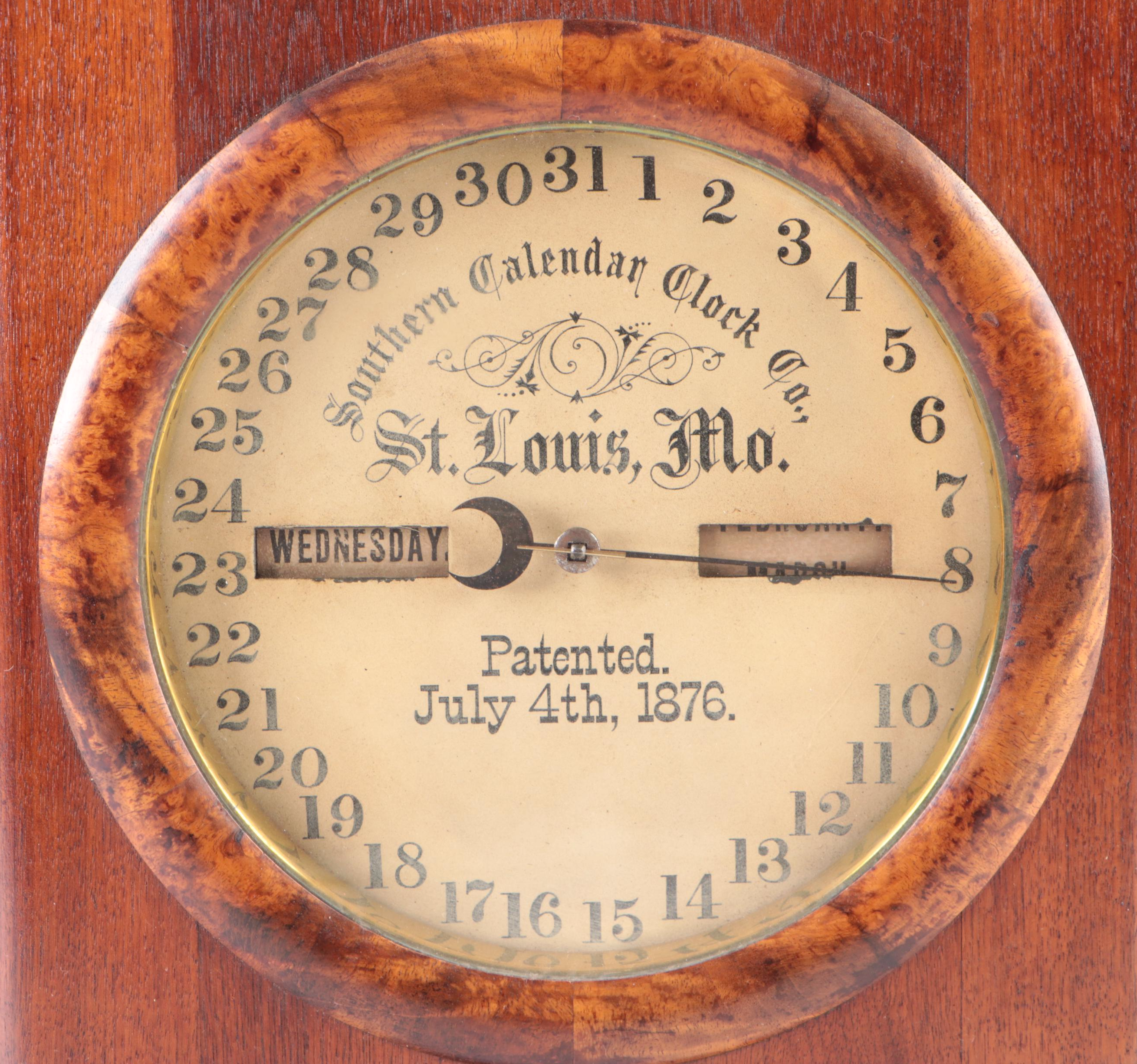 Southern Calendar Clock Co. and Seth Thomas "Fashion" Calendar Clock, 1877