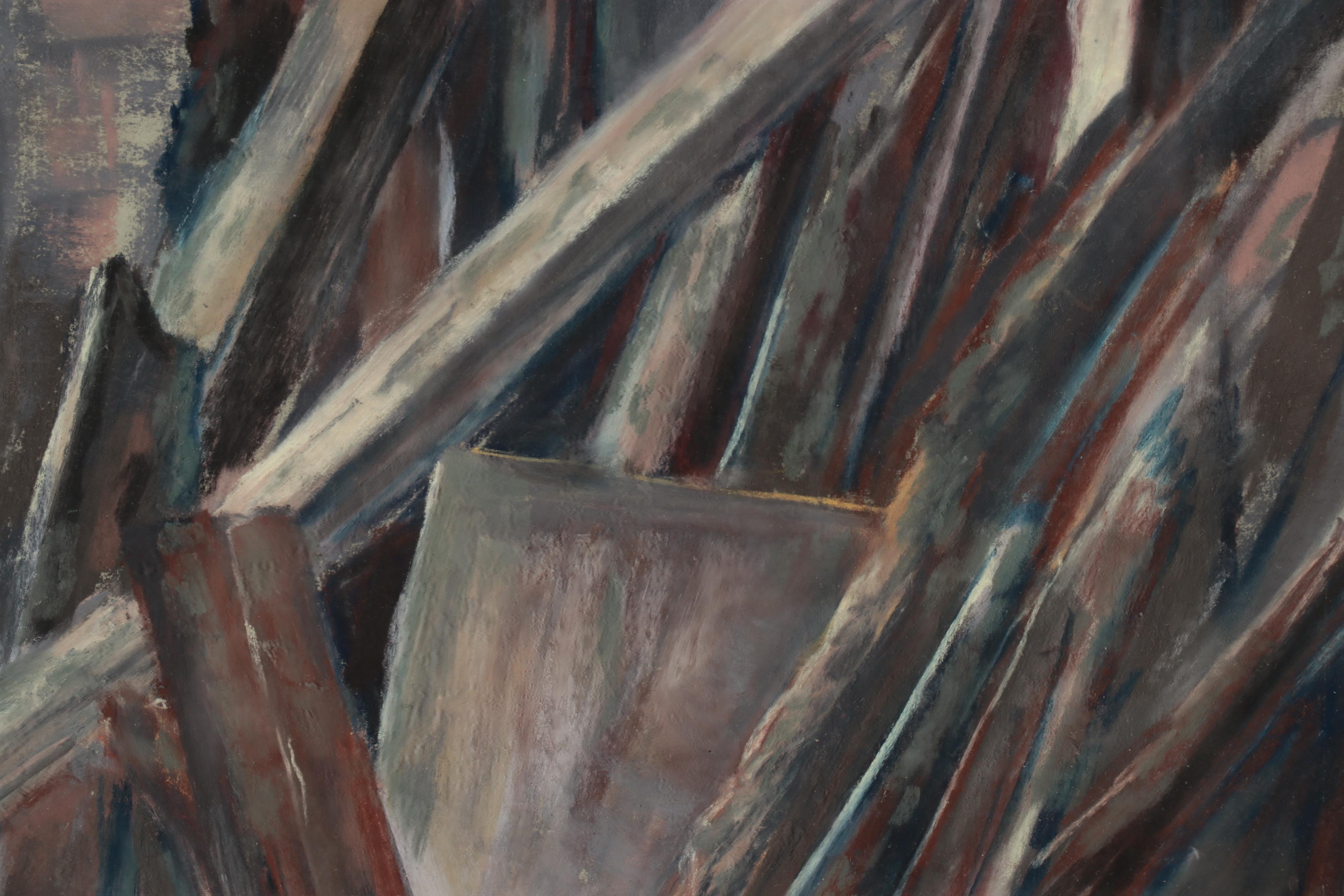 Aidy Darling Pastel Drawing "The Wood Shed," Late 20th Century