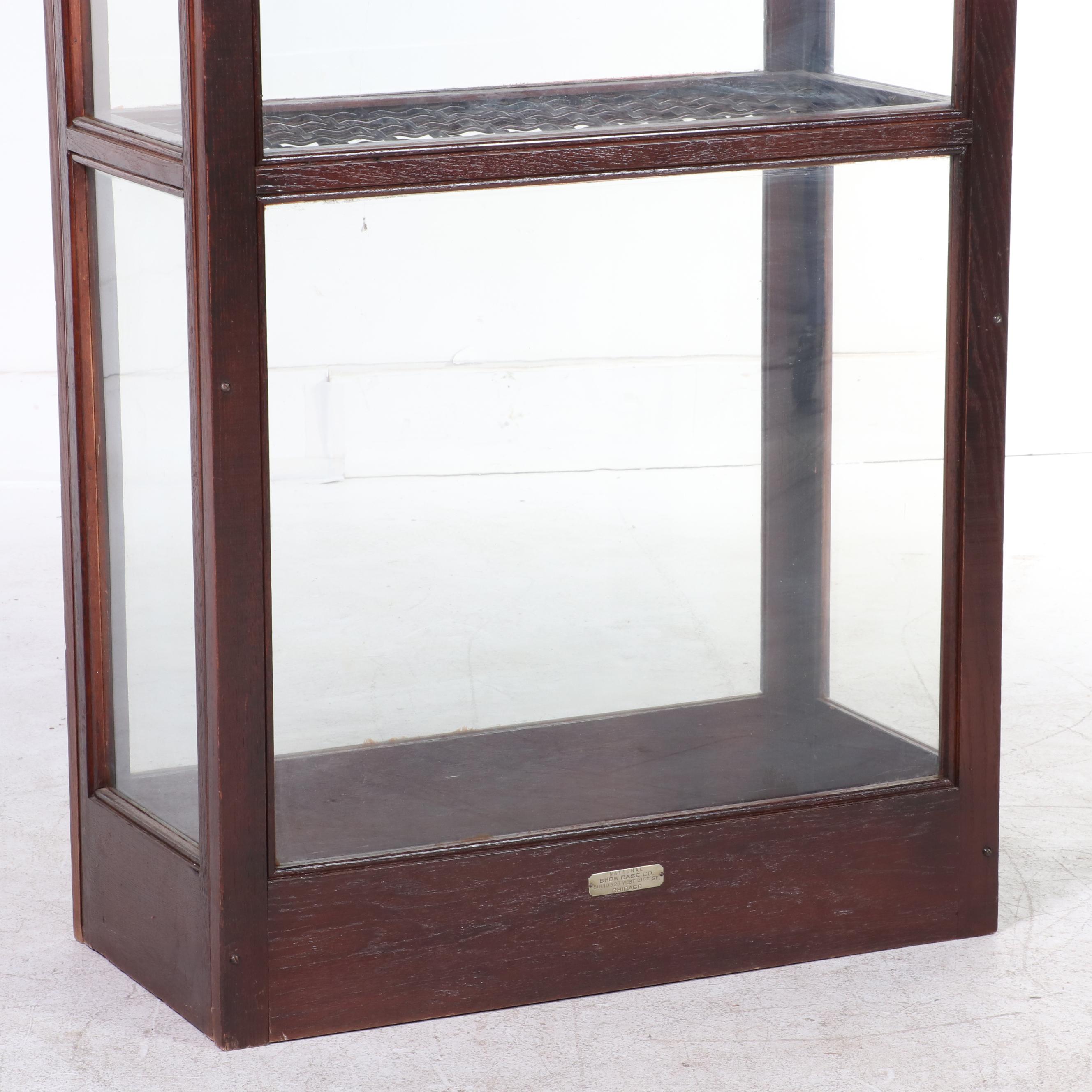 National Show Case Co. Oak Lift-Top Cane Display Case, circa 1900