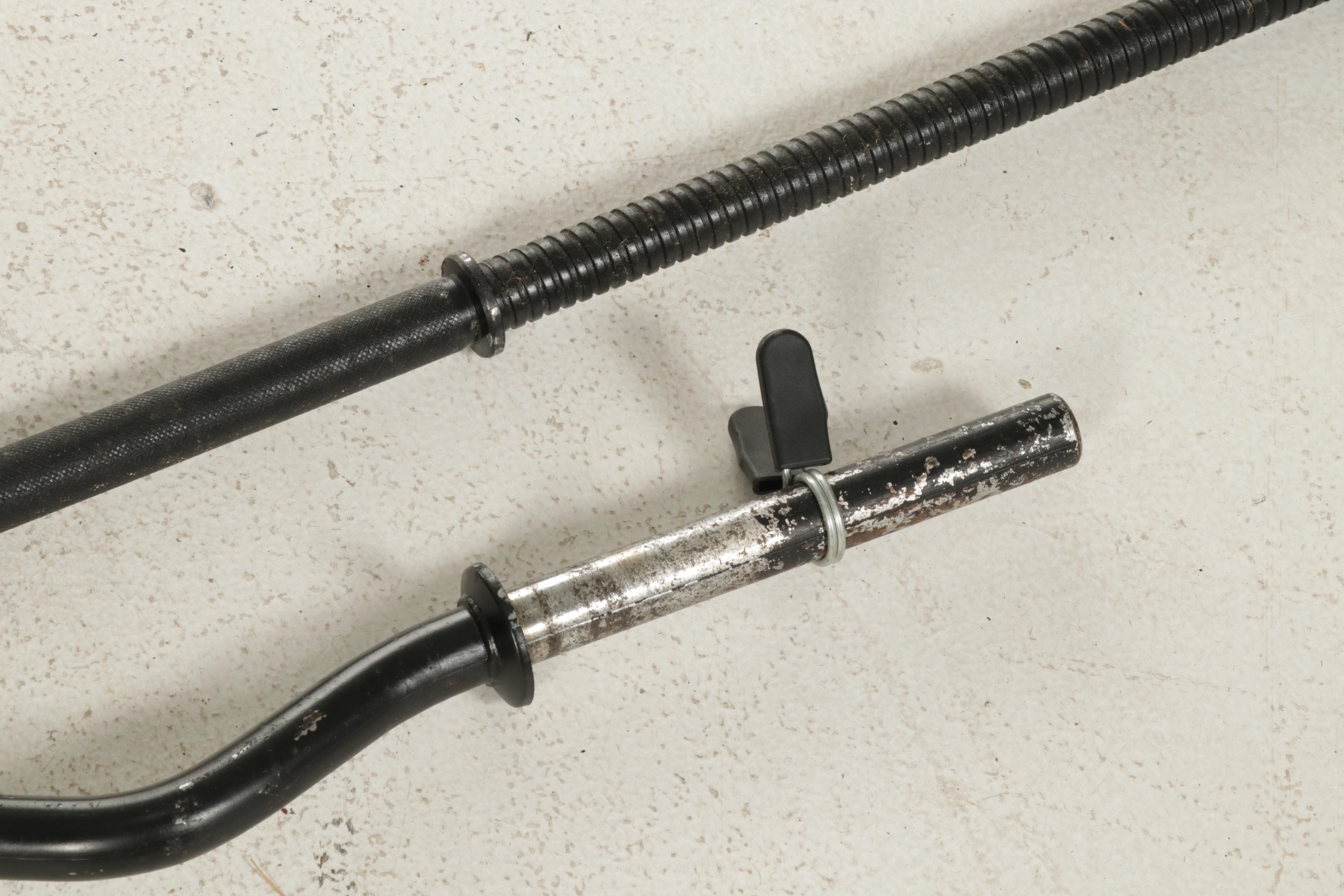 Schisler Iron Weight Trees, Bollinger Weight Plates With Curl and Shorty Barbell