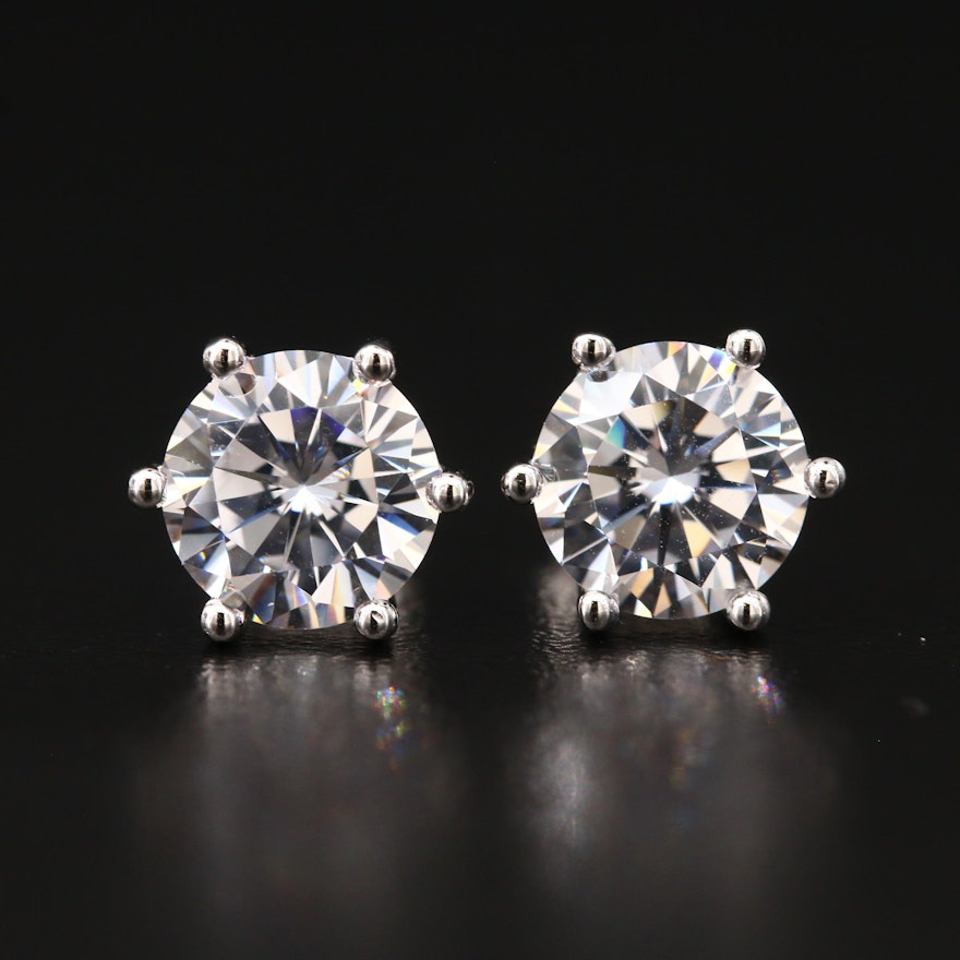 Sterling Cubic Zirconia Stud Earrings