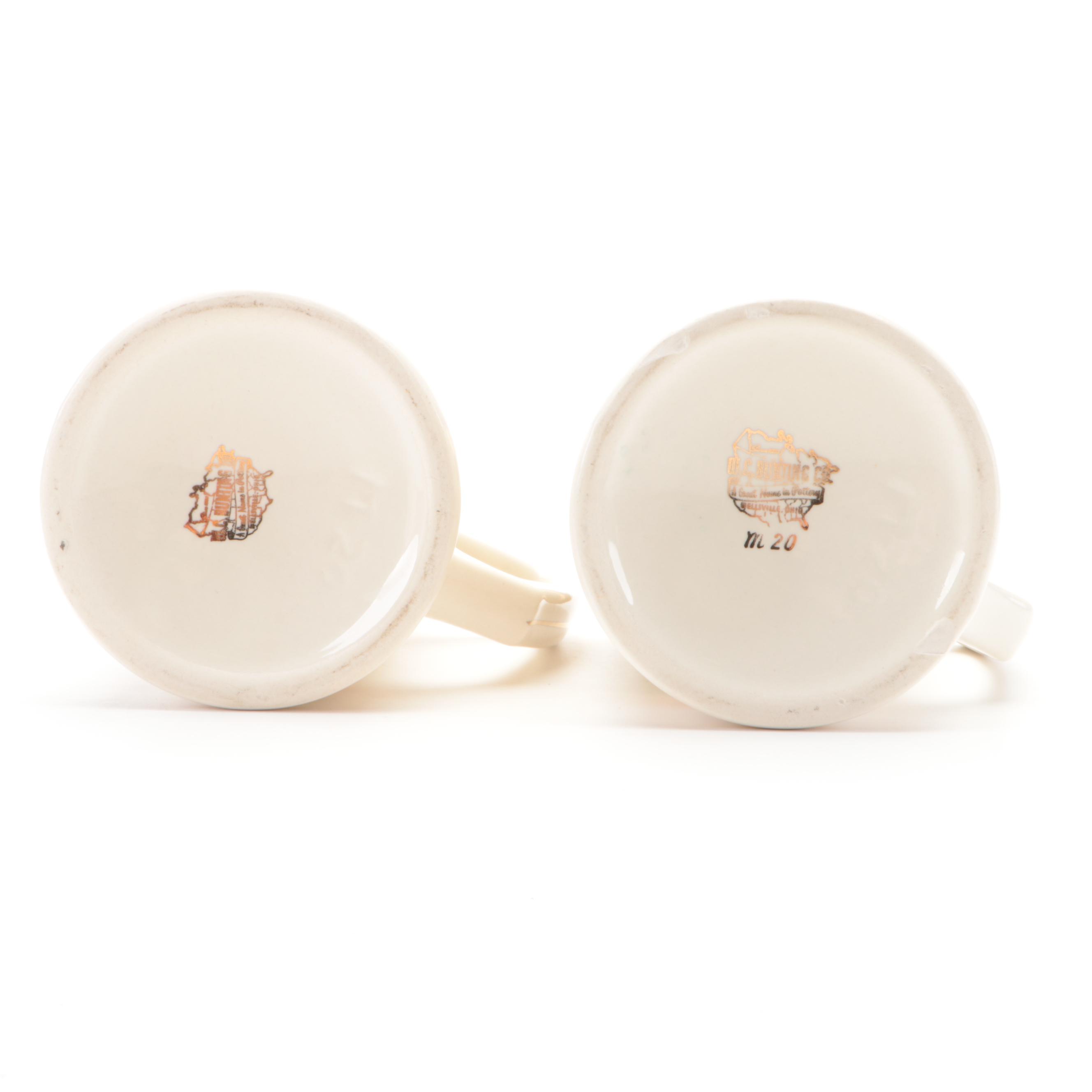 W. C. Bunting Co. Ceramic University Beer Mugs, Mid-20th Century